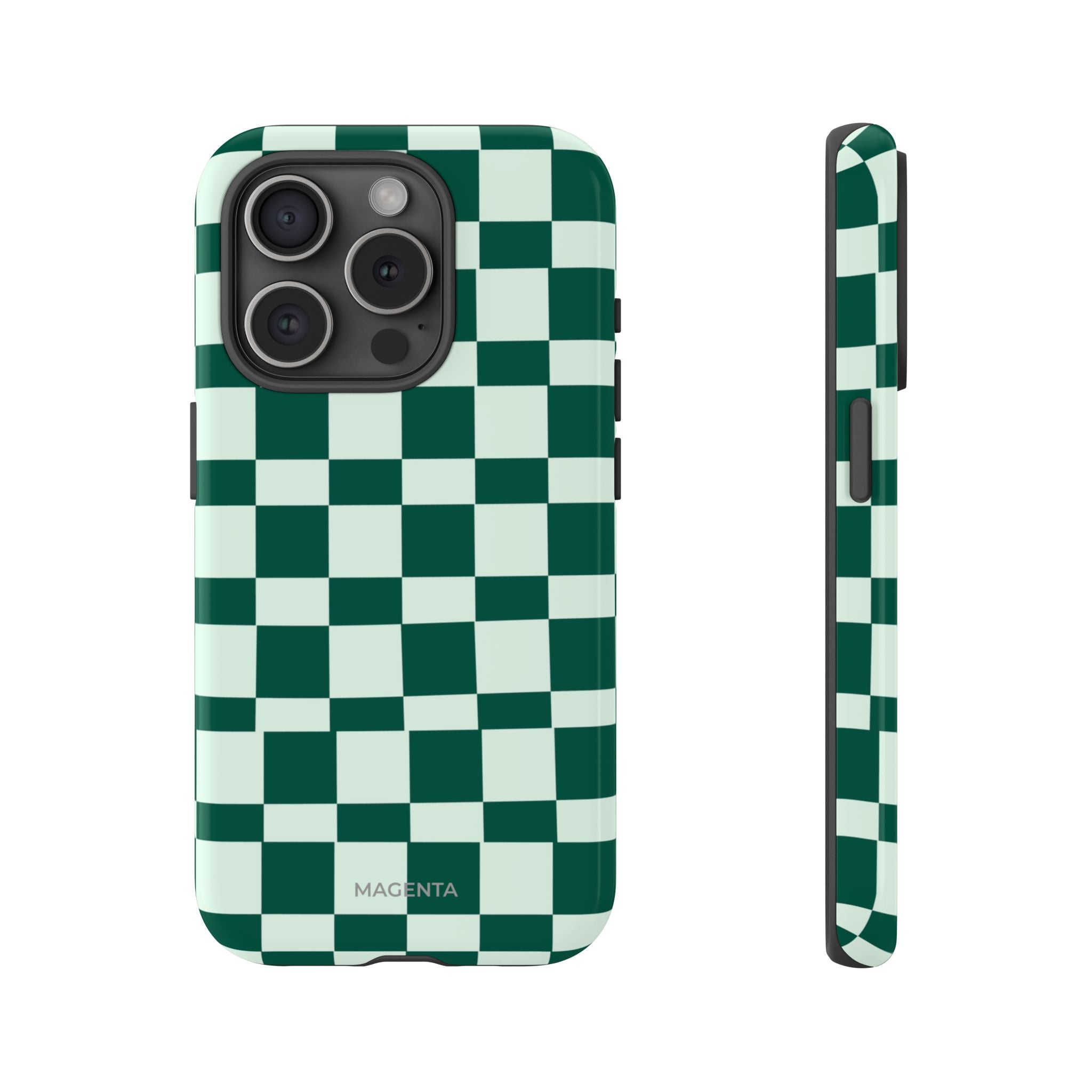 Deep Green Check Tough Case