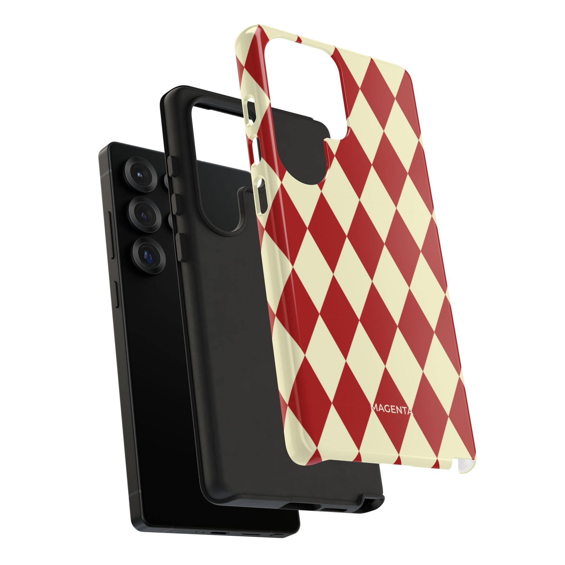 Maroon & Cream Geometric Tough Case