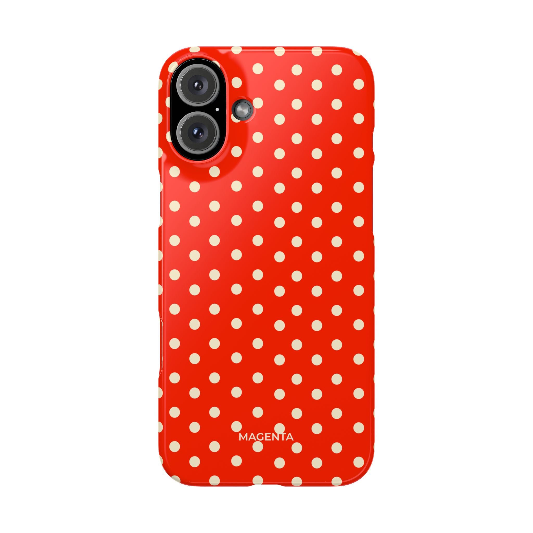 Cream on Scarlet Polka Dot Snap Case