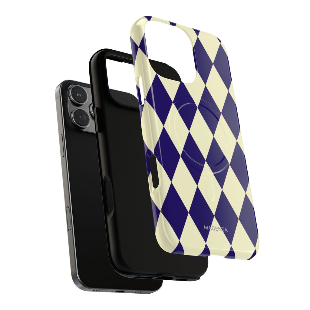 Navy & Cream Geometric Tough Magnetic Case