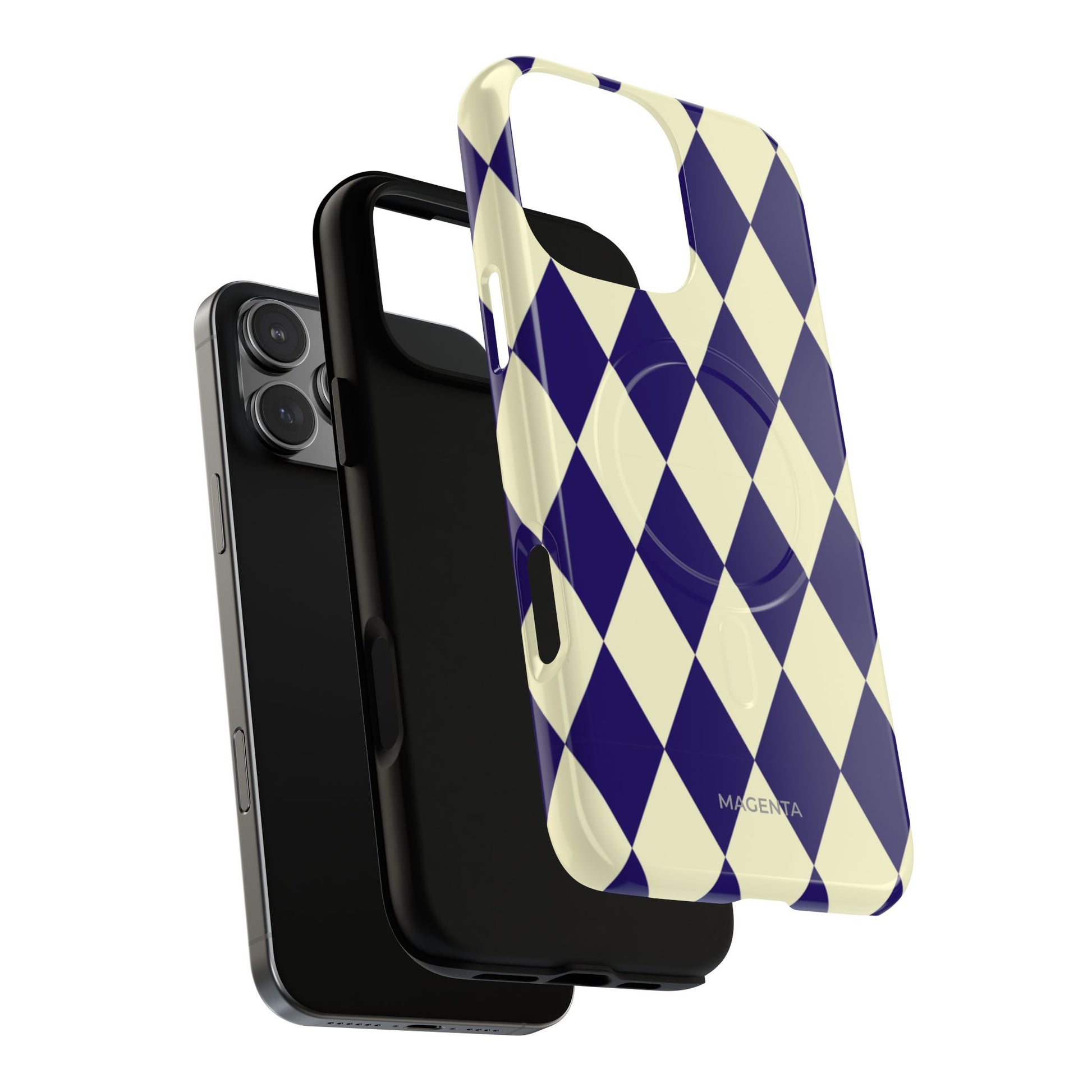 Navy & Cream Geometric Tough Magnetic Case