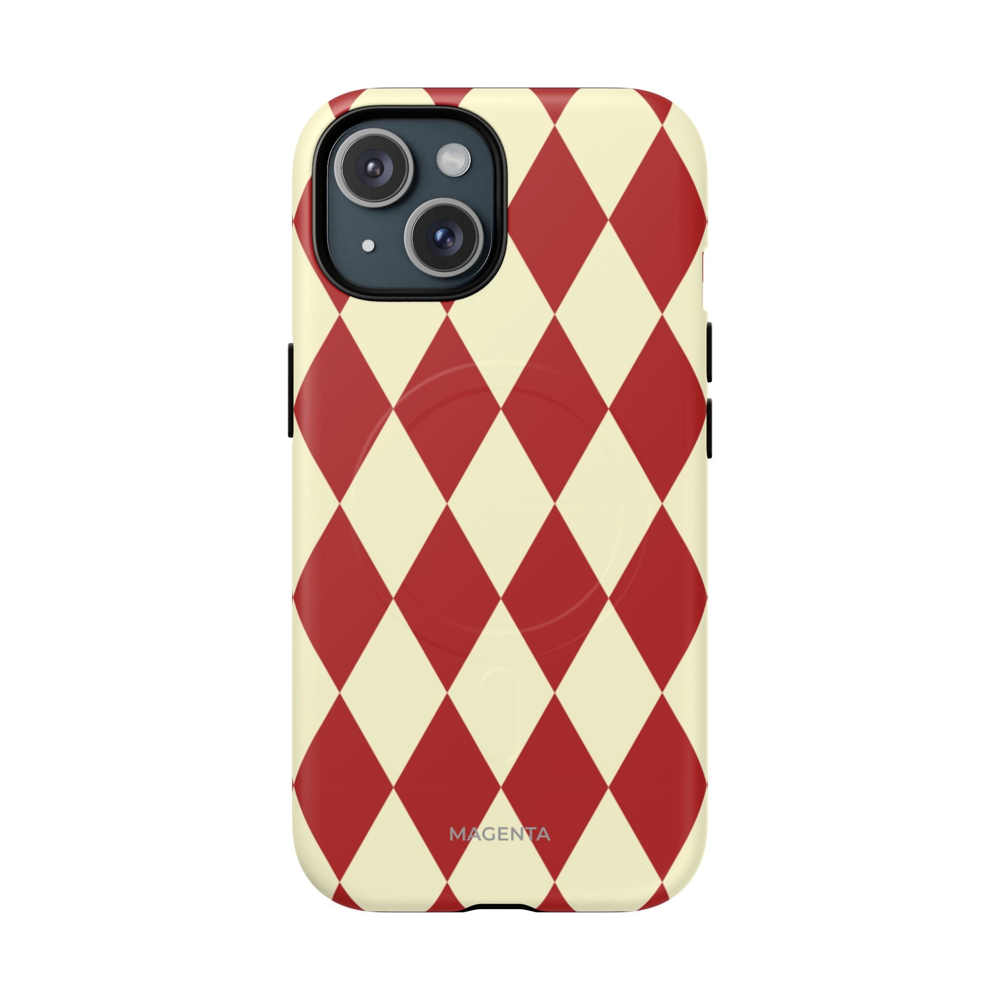 Maroon & Cream Geometric Tough Magnetic Case