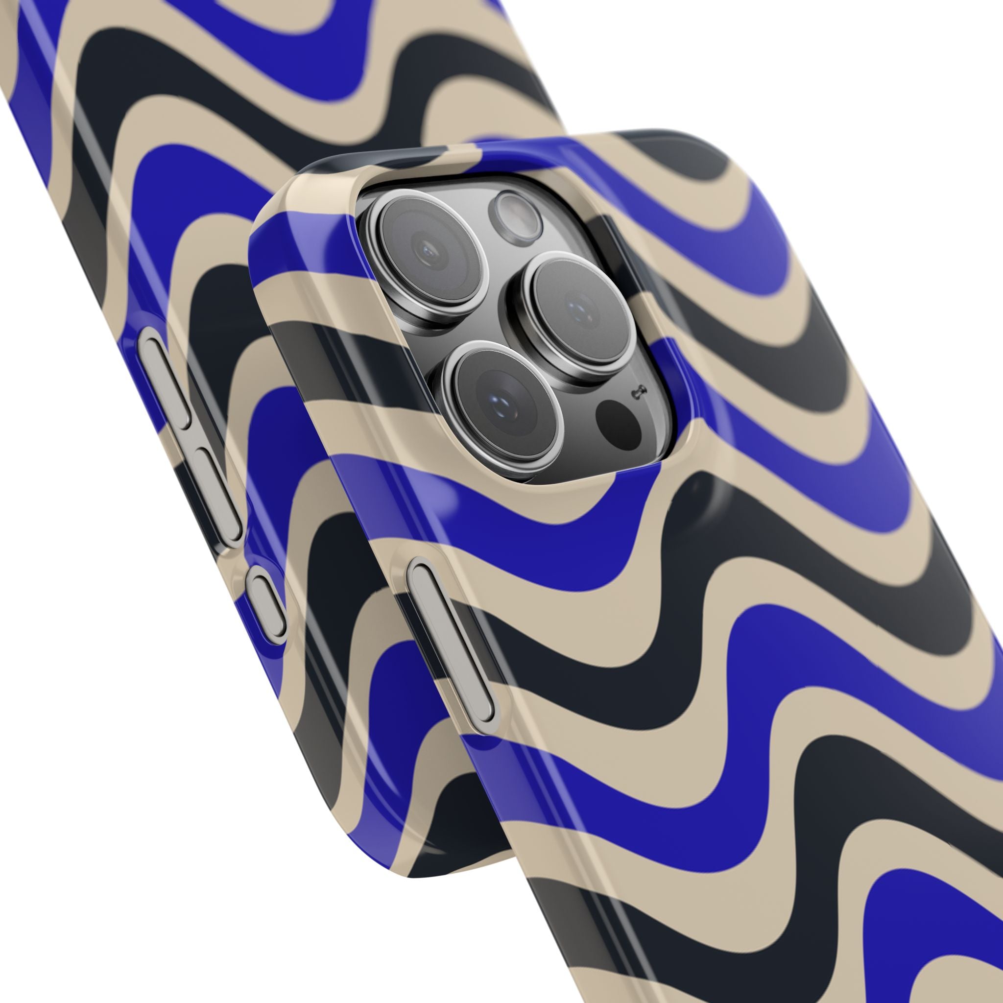 Black & Blue Waves Snap Case
