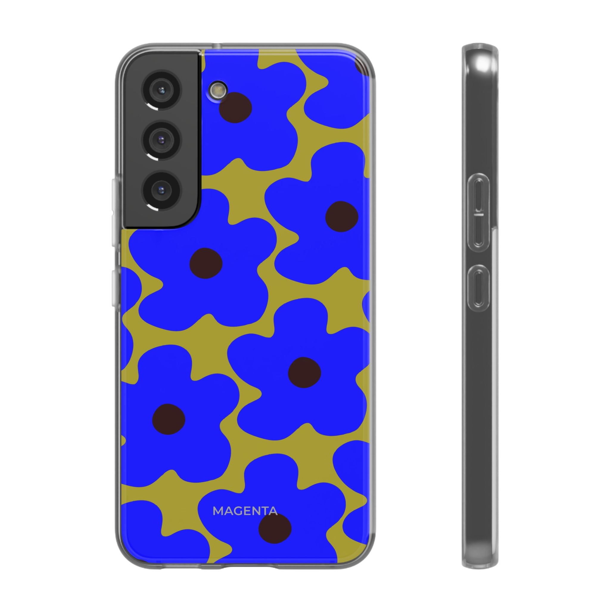 Cobalt Floral On Deep Green