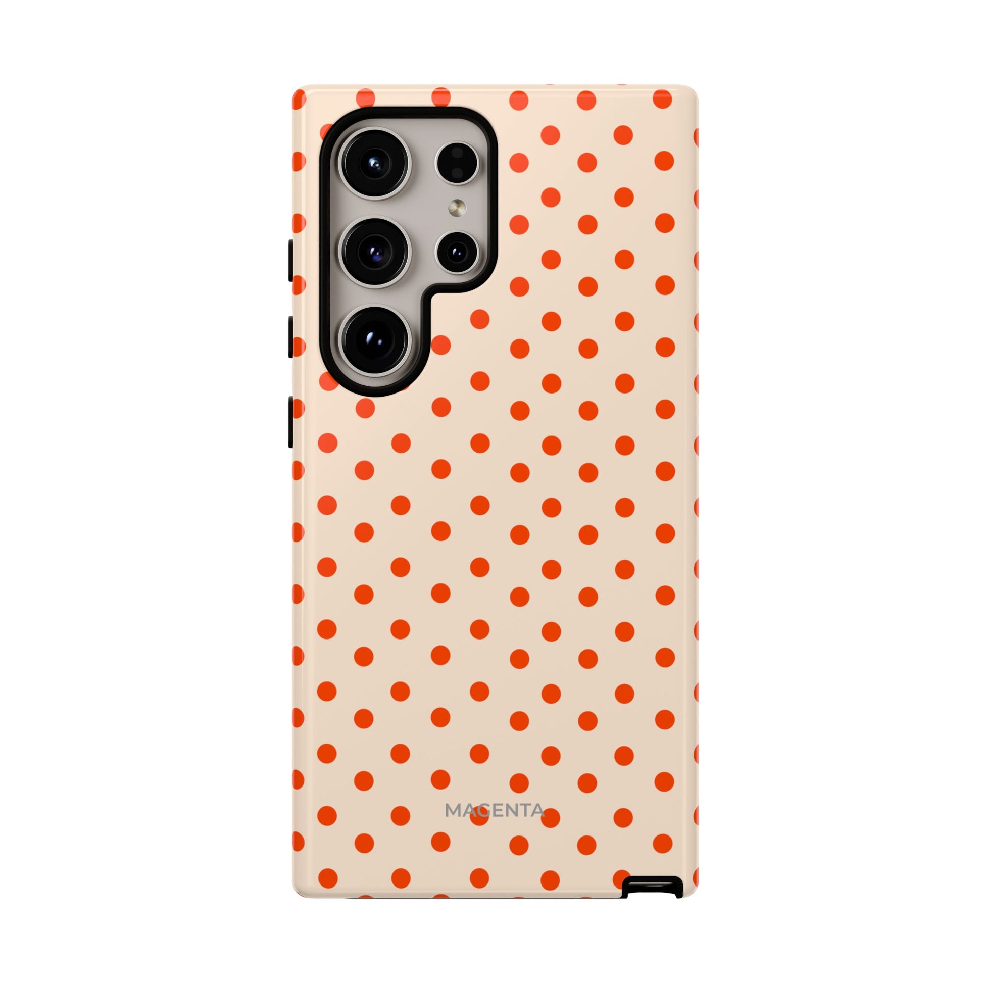Orange Red On Cream Polka Dot Tough Case