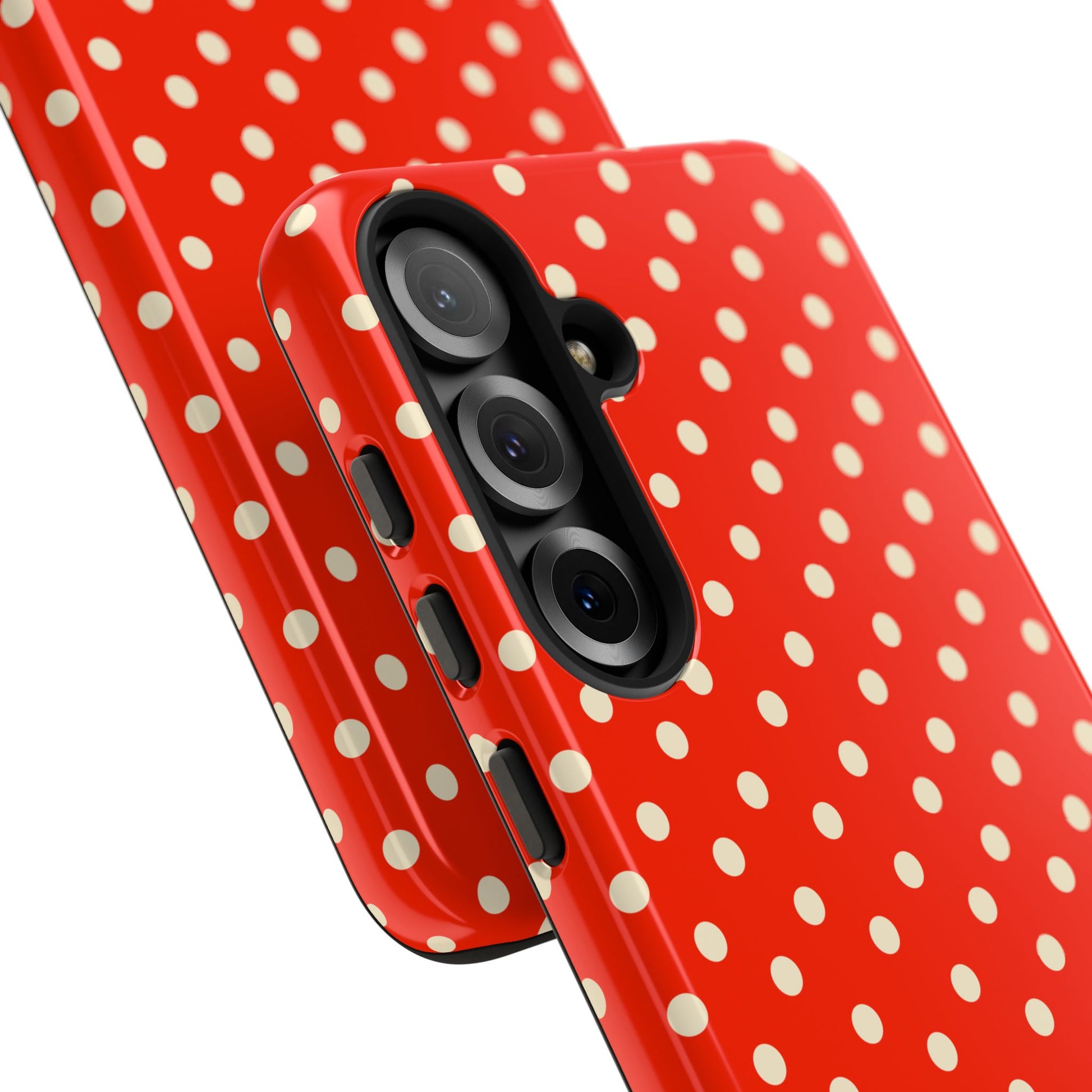 Cream On Scarlet Polka Dot Tough Case