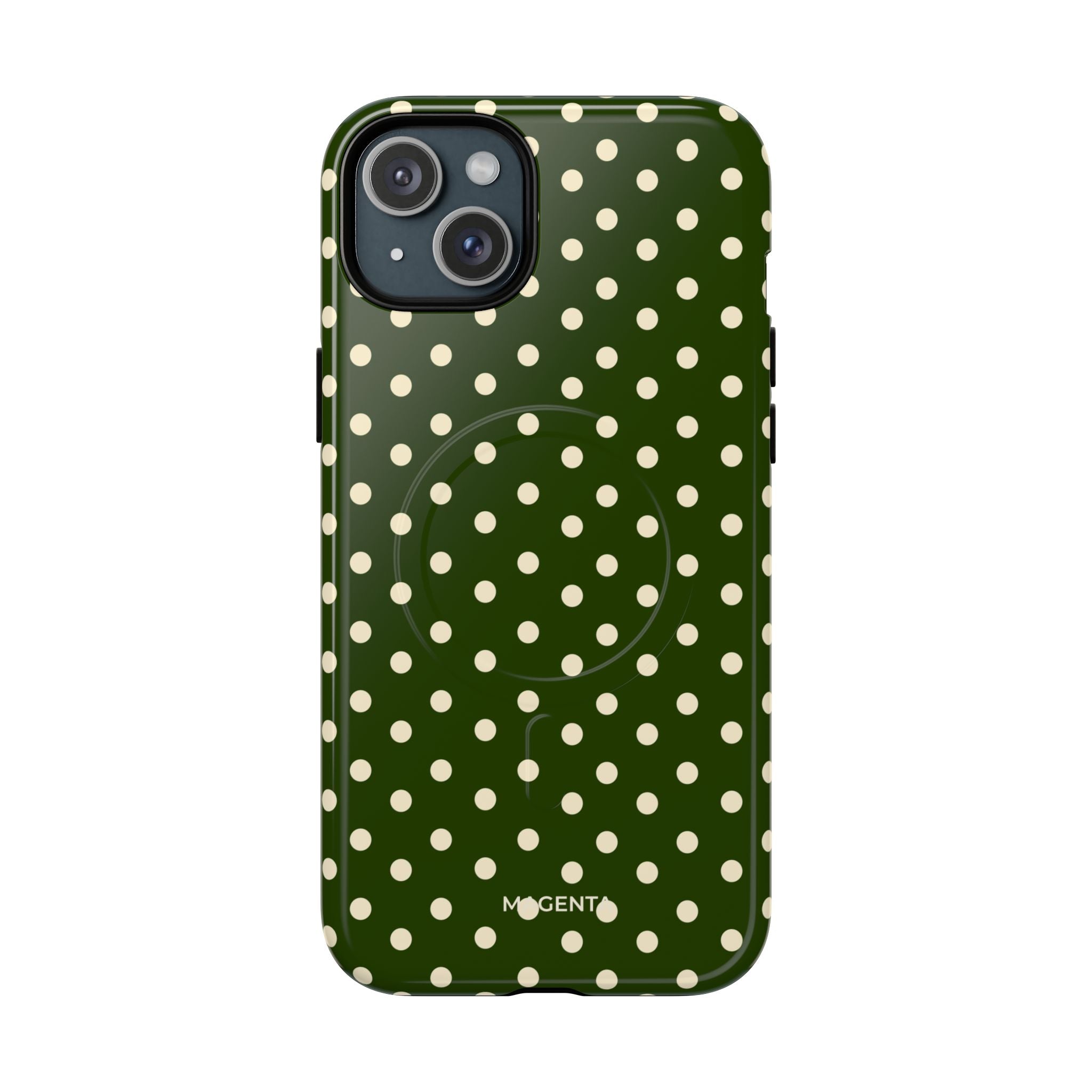 Cream On Dark Olive Tough Magnetic Case