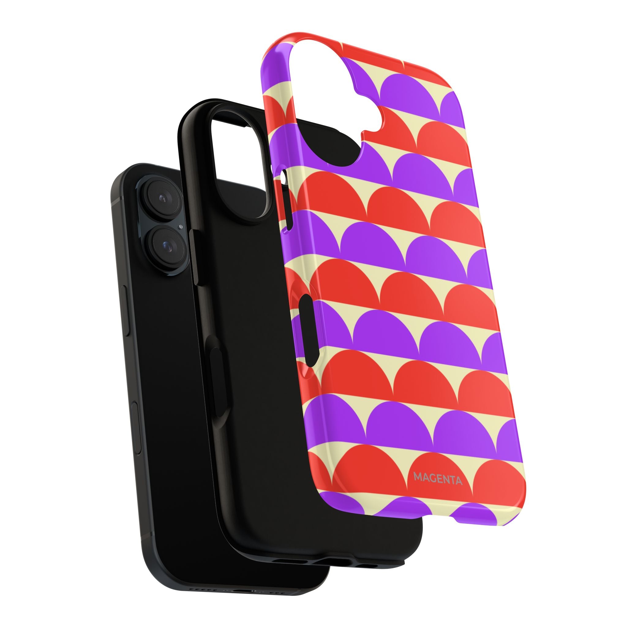Half-Circles Purple-Red on Cream Tough Case
