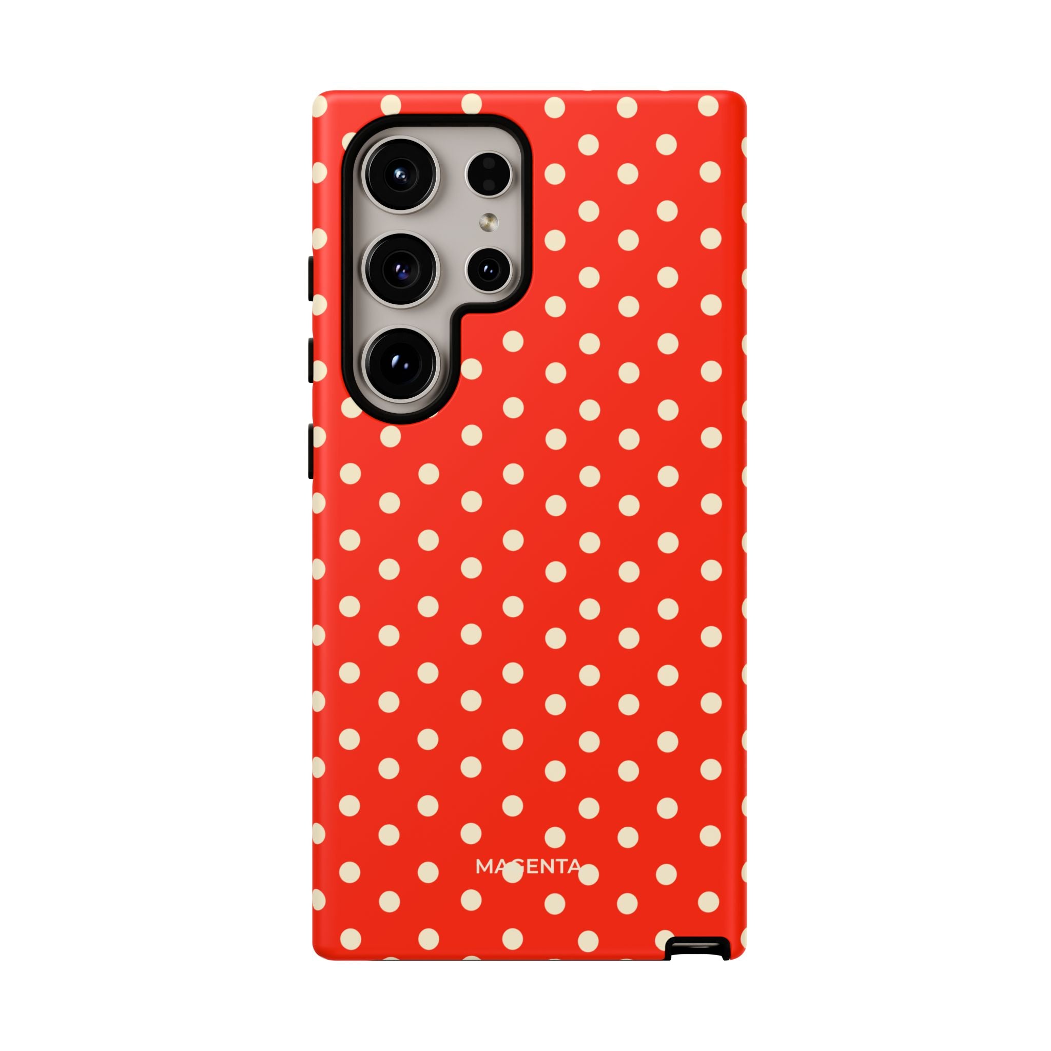 Cream On Scarlet Polka Dot Tough Case