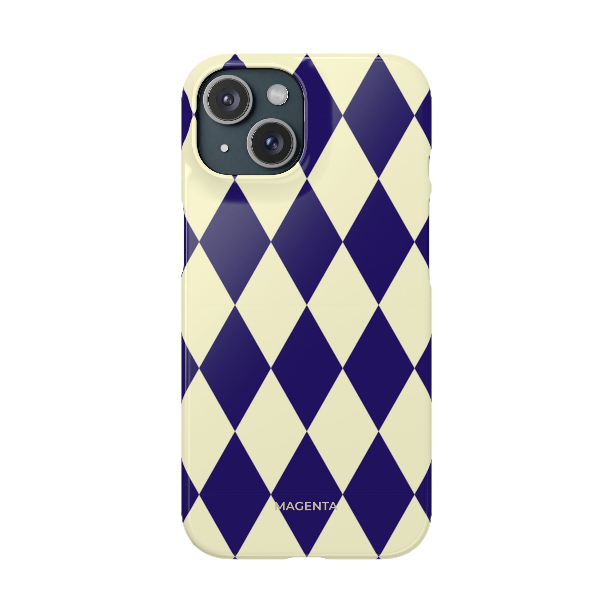 Navy & Cream Geometric Snap Case