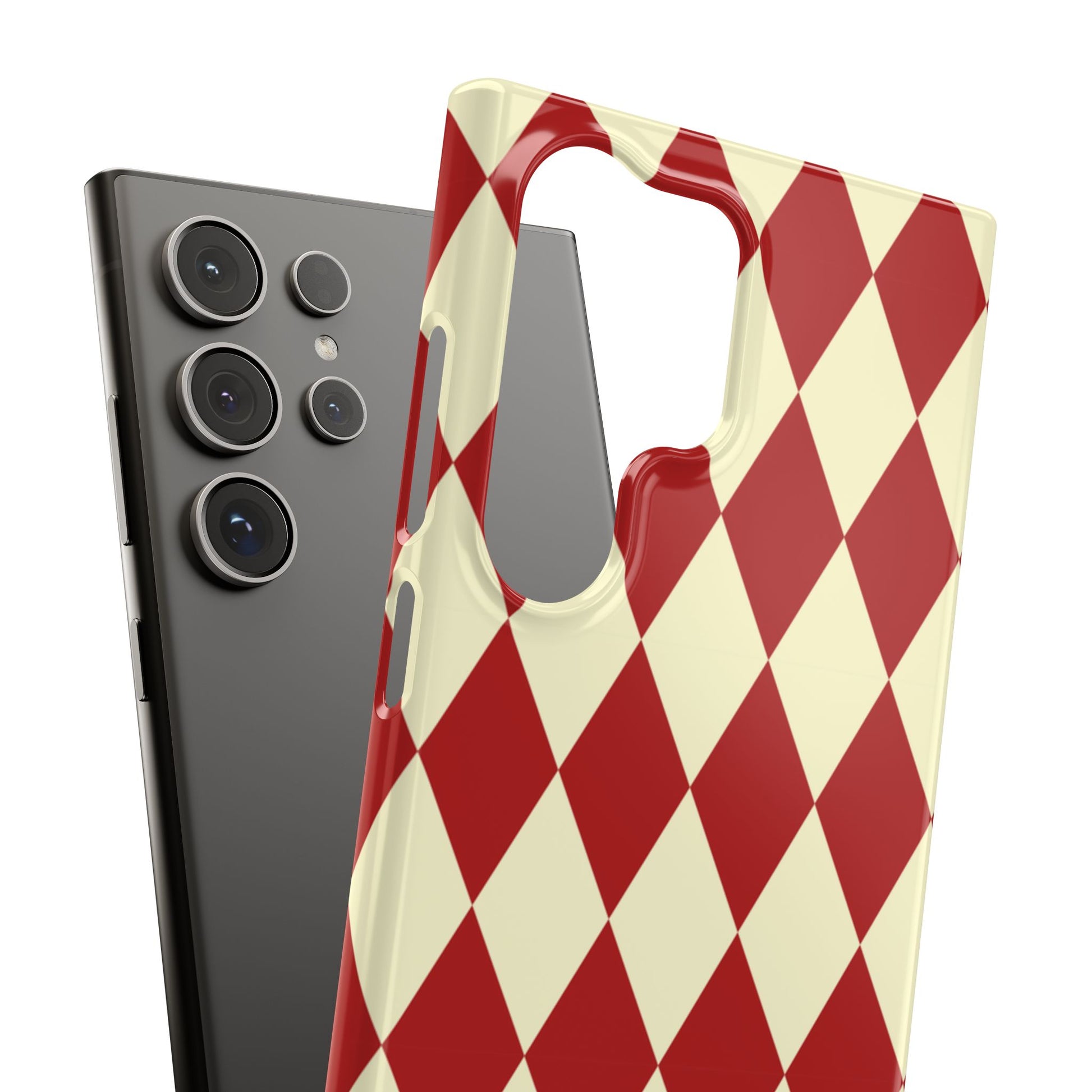Maroon & Cream Geometric Snap Case