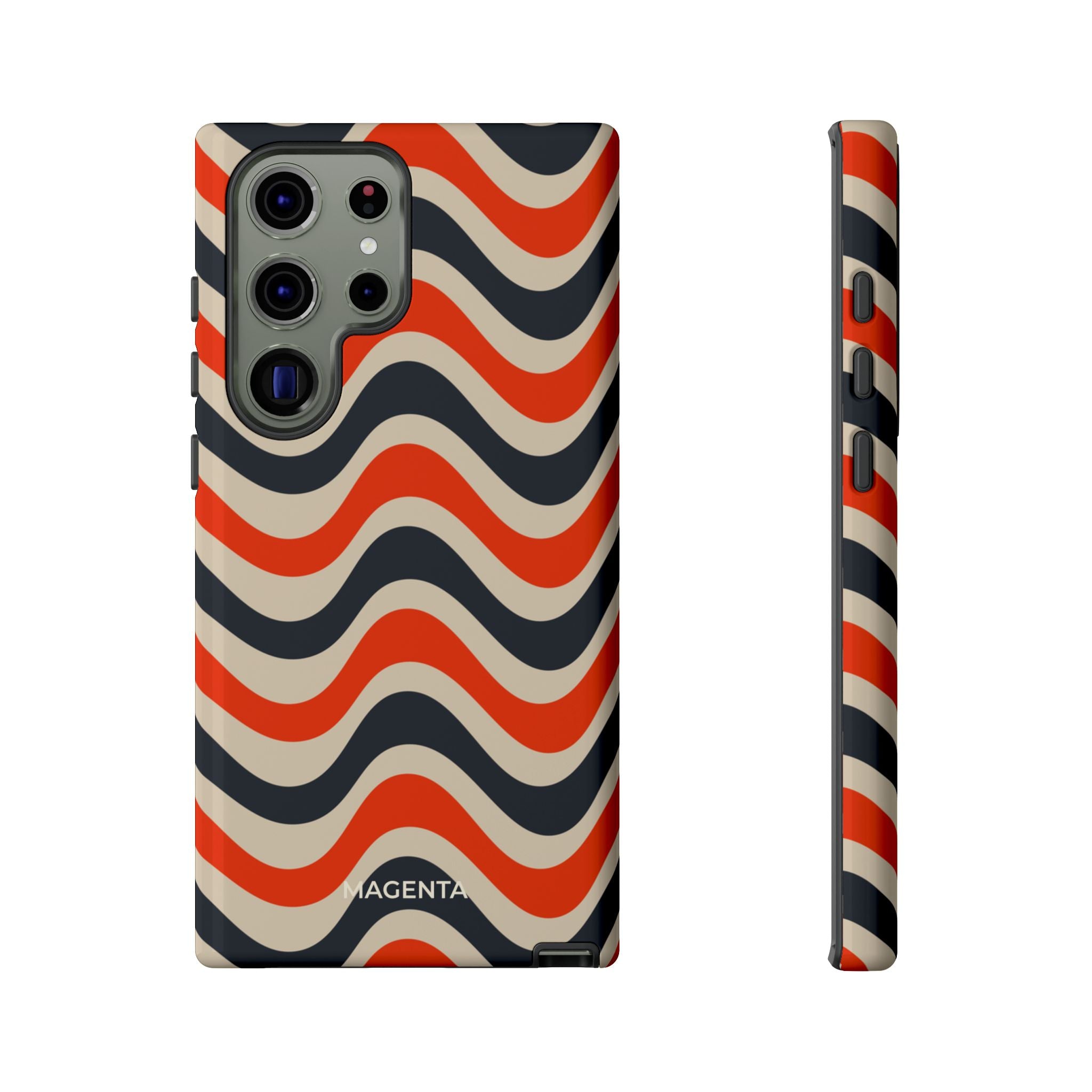 Black & Red Waves Tough Case