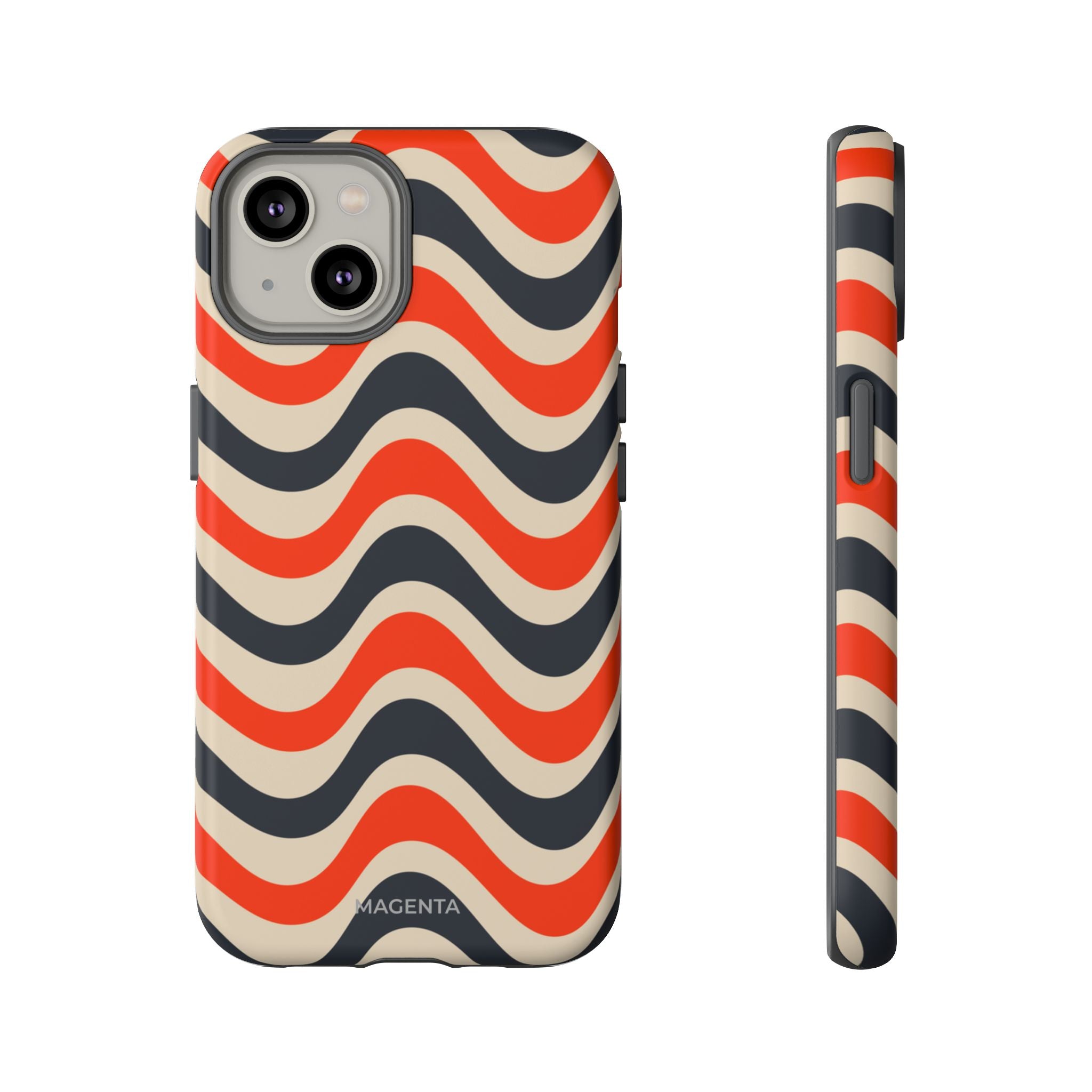 Black & Red Waves Tough Case