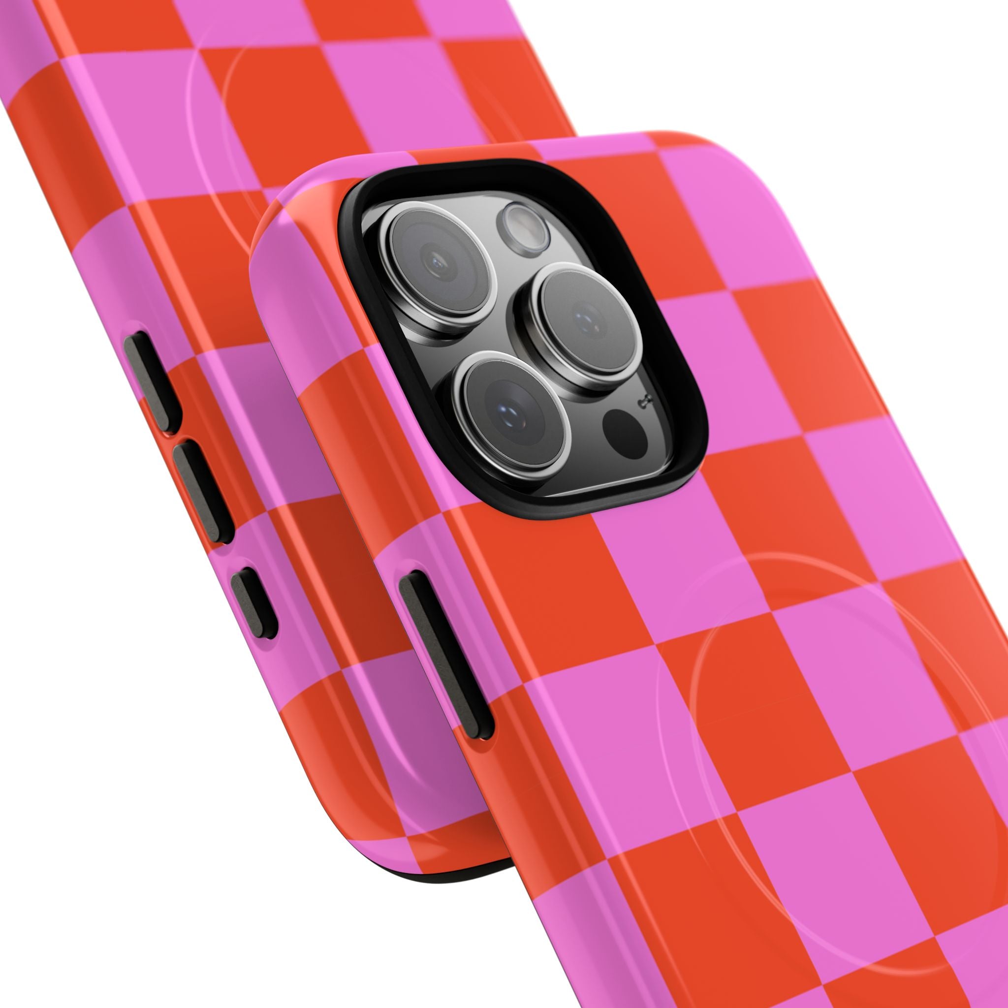 Pink & Orange Checkmate Tough Mag Case