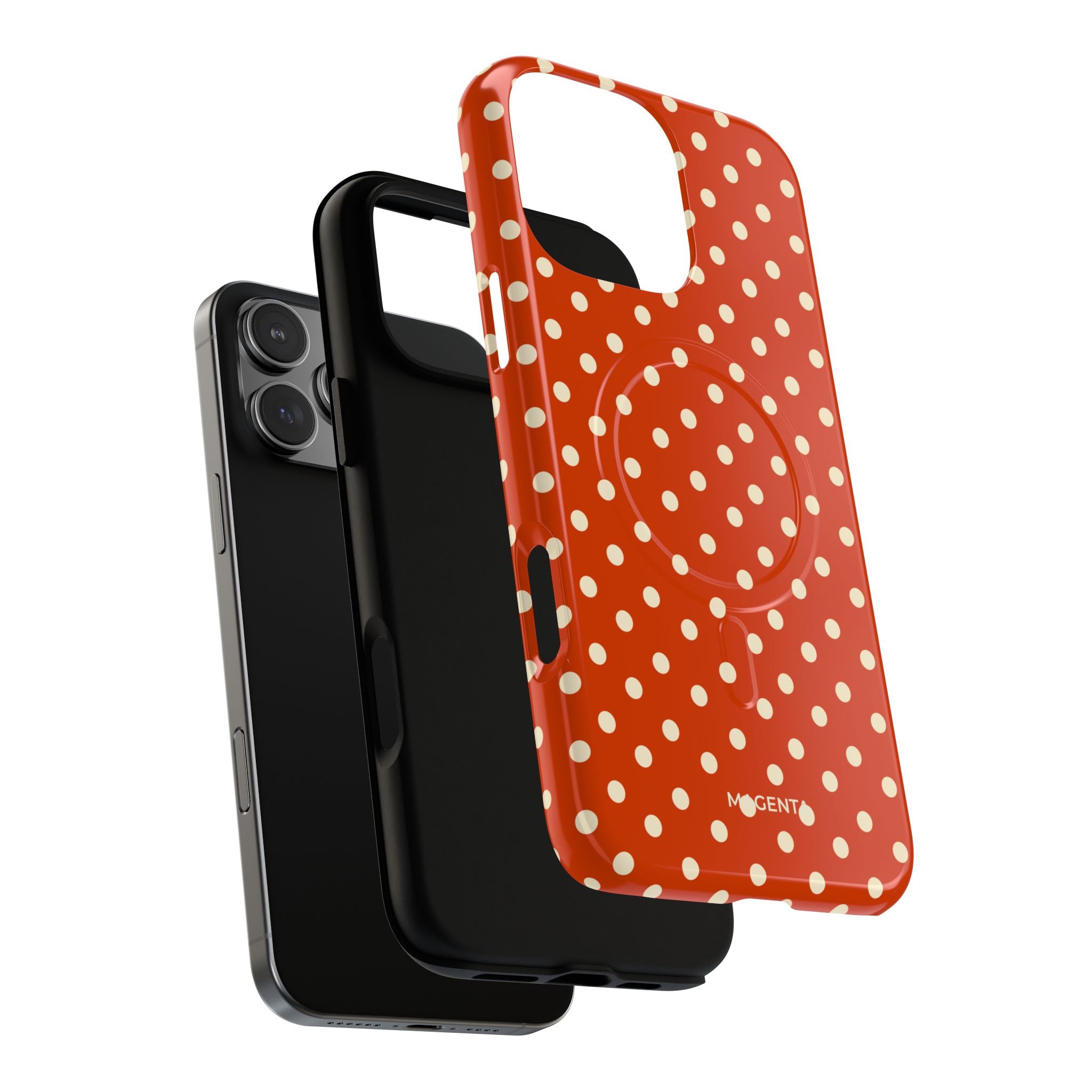 Cream On Dark Orange Red Tough Magnetic Case
