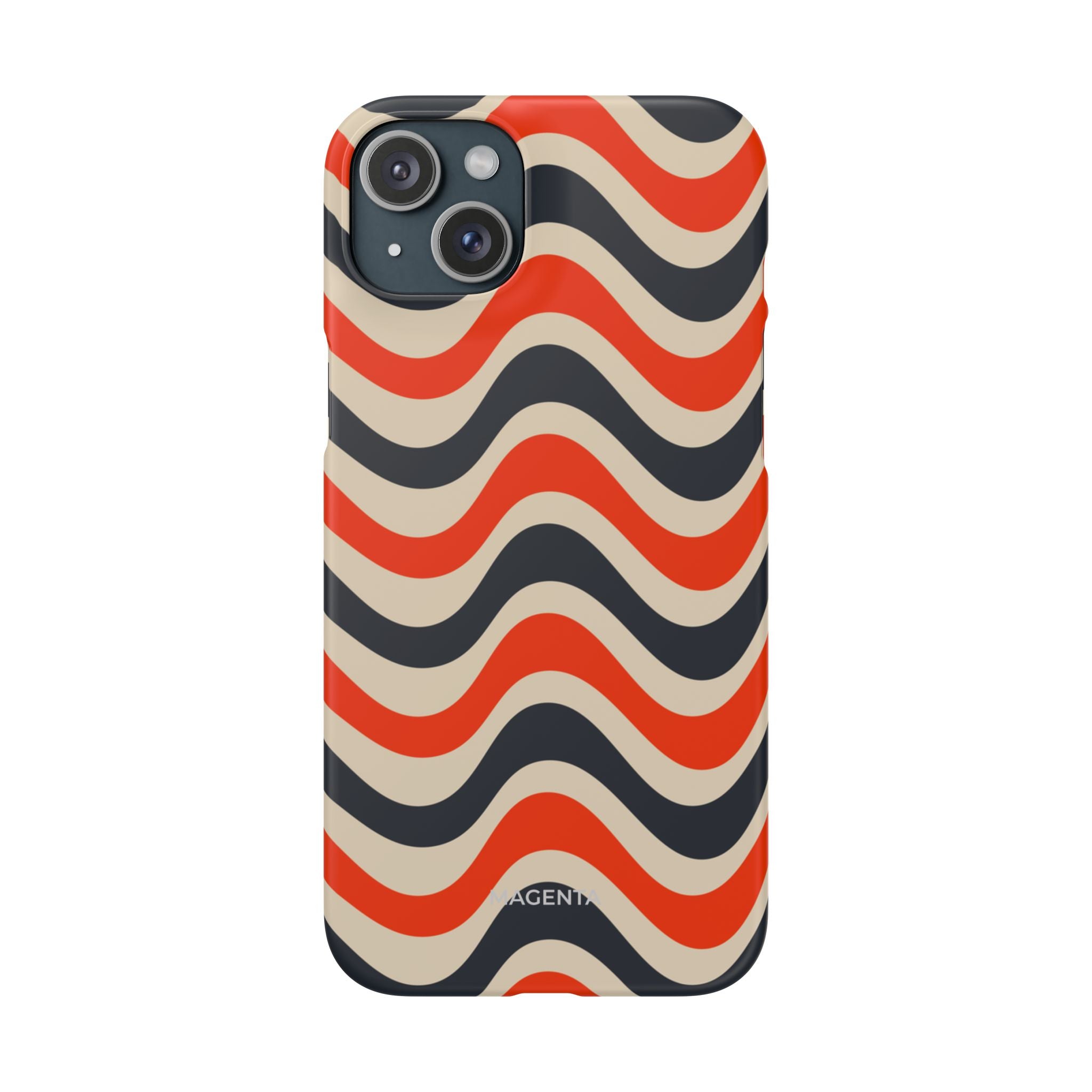 Black & Red Waves Snap Case