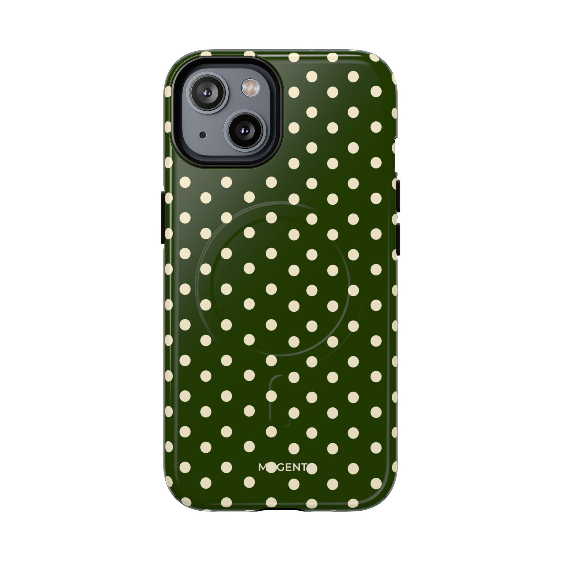 Cream On Dark Olive Tough Magnetic Case