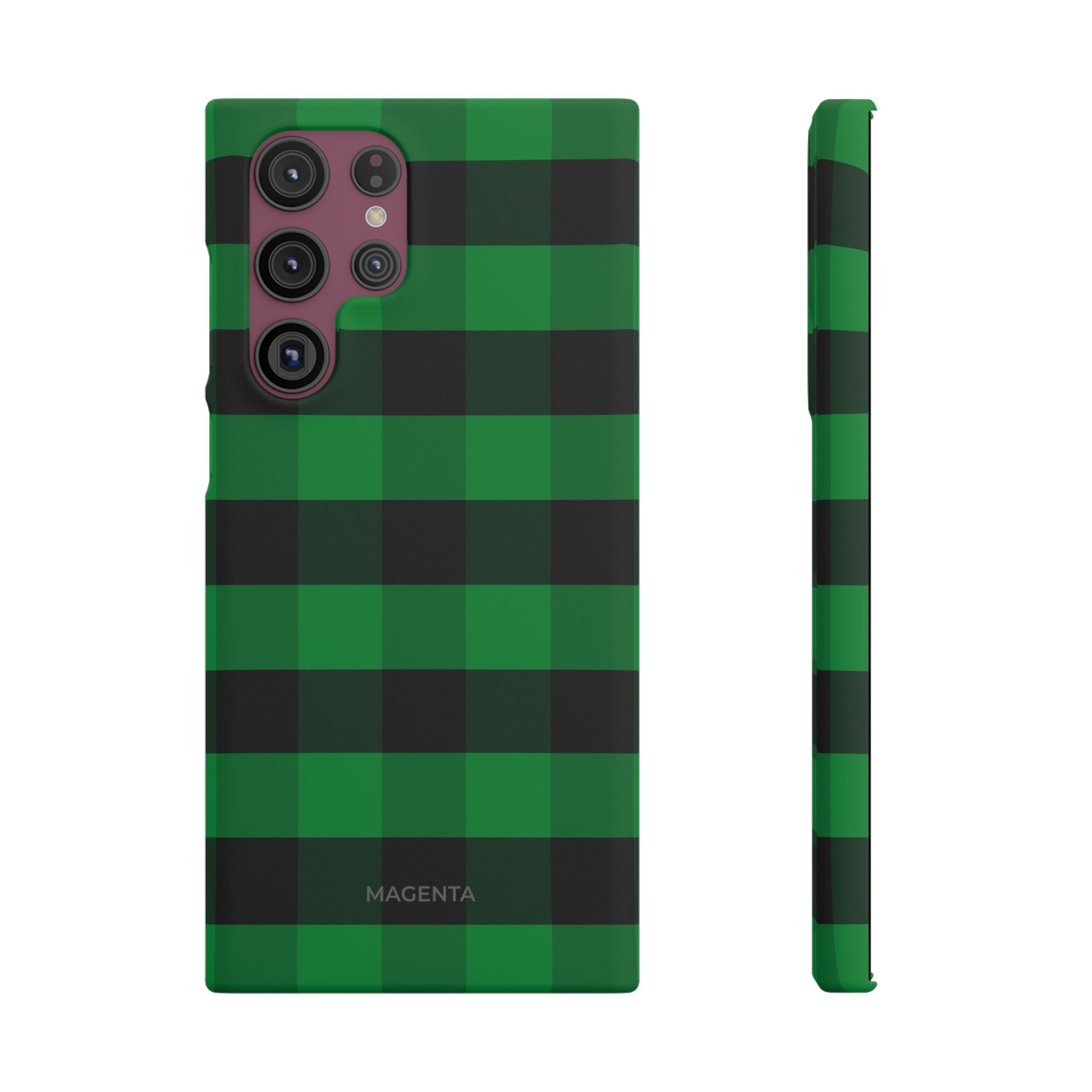 Green Plaid Snap Case