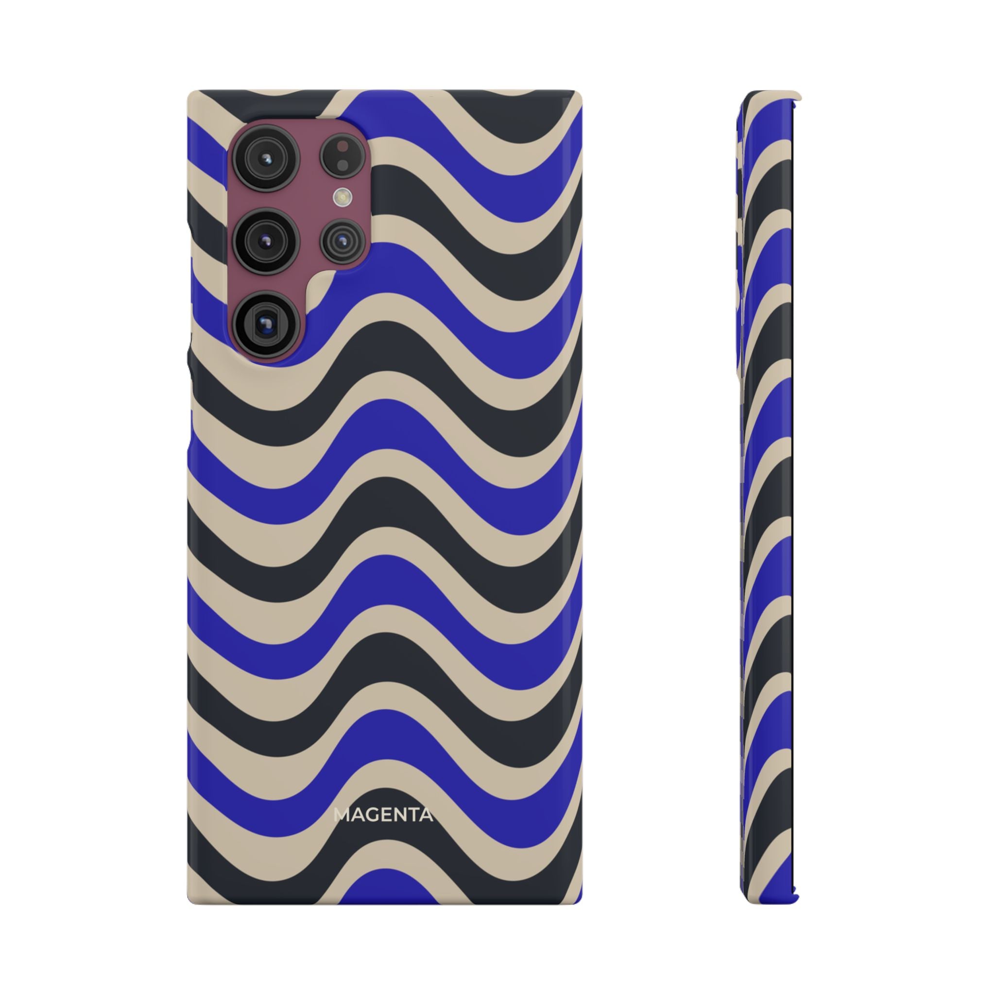 Black & Blue Waves Snap Case