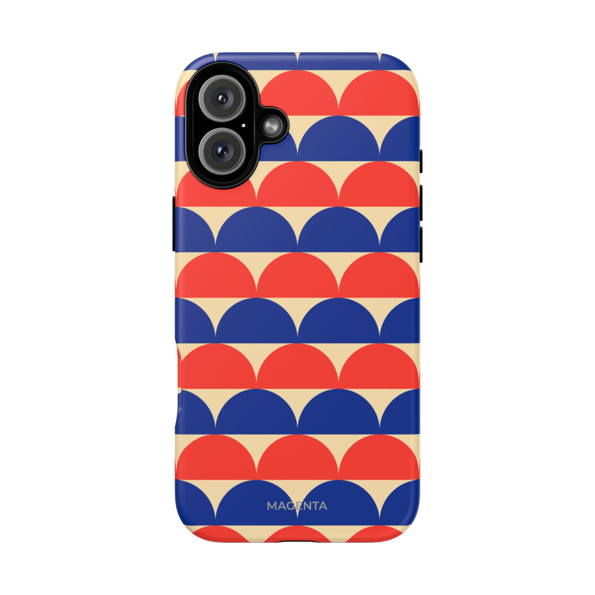 Half-Circles Blue-Red on Cream Tough Case