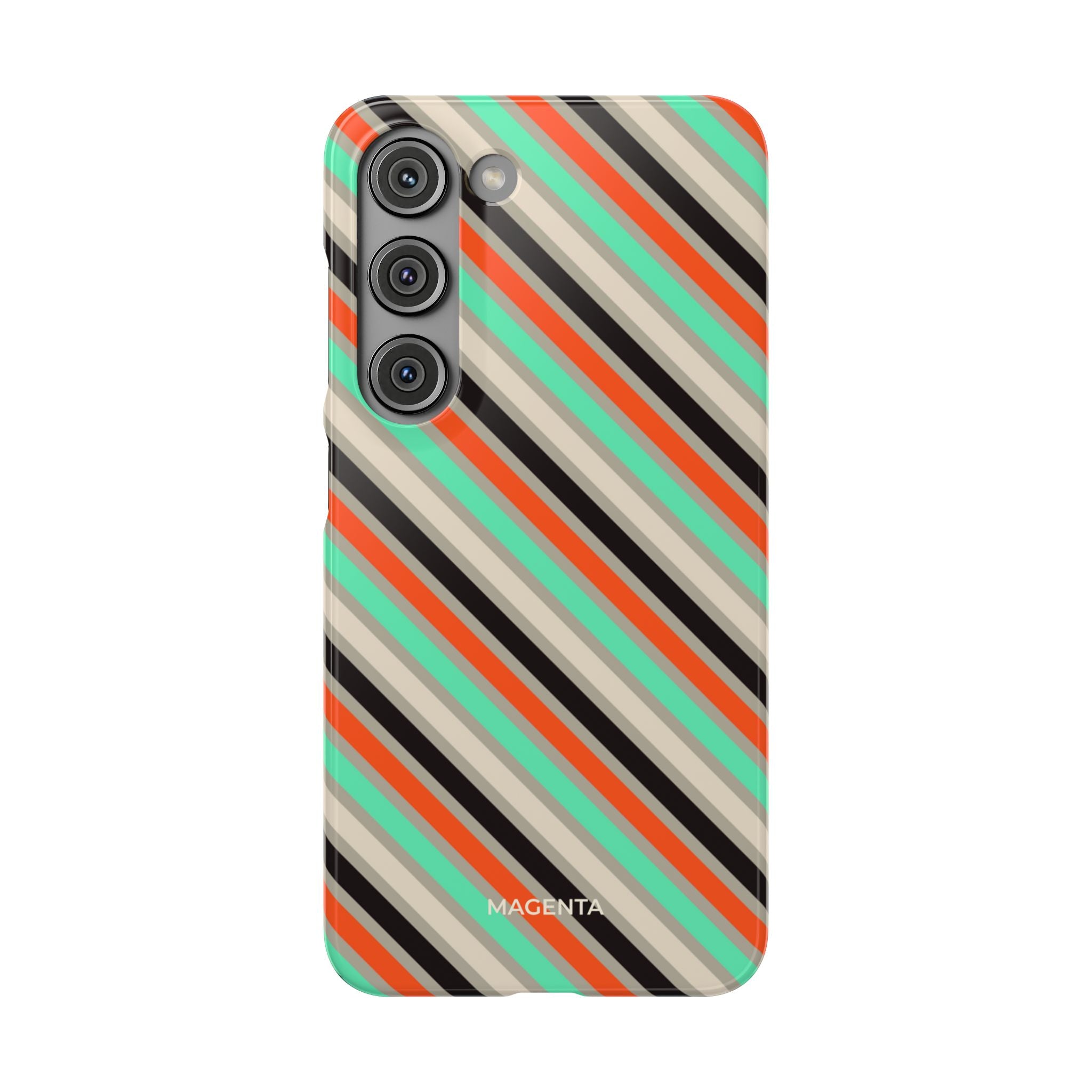 Mint Orange Stripes Snap Case