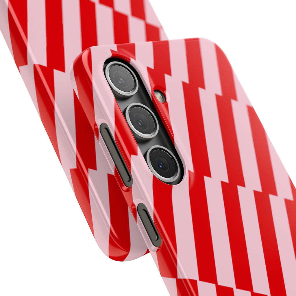 Cherry Pinstripe Snap Case