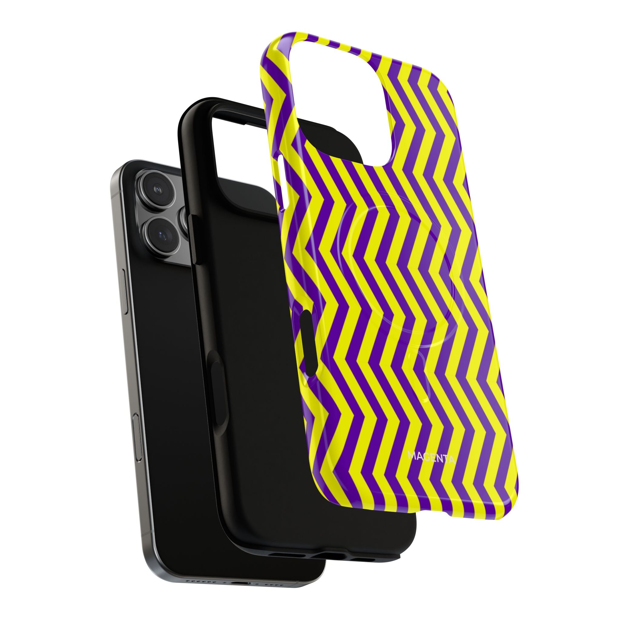 Purple Yellow Chevron Tough Mag Case
