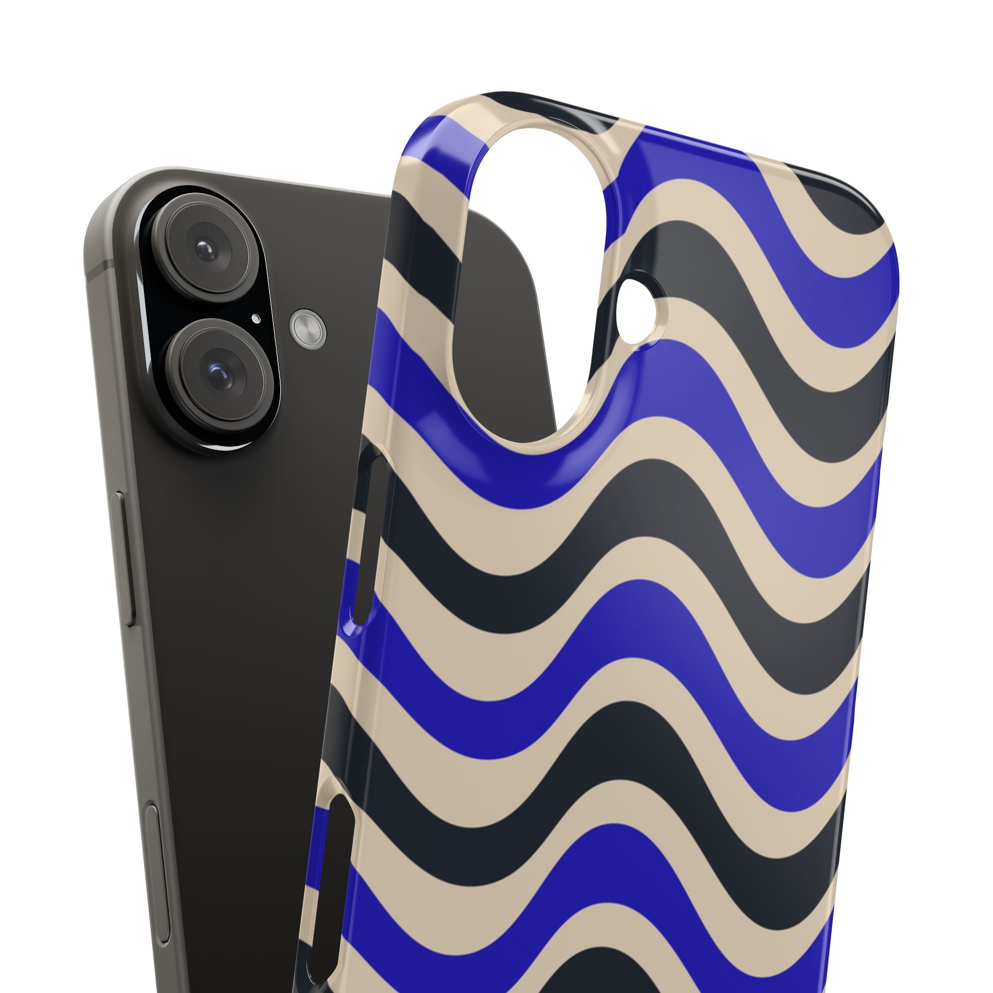 Black & Blue Waves Snap Case