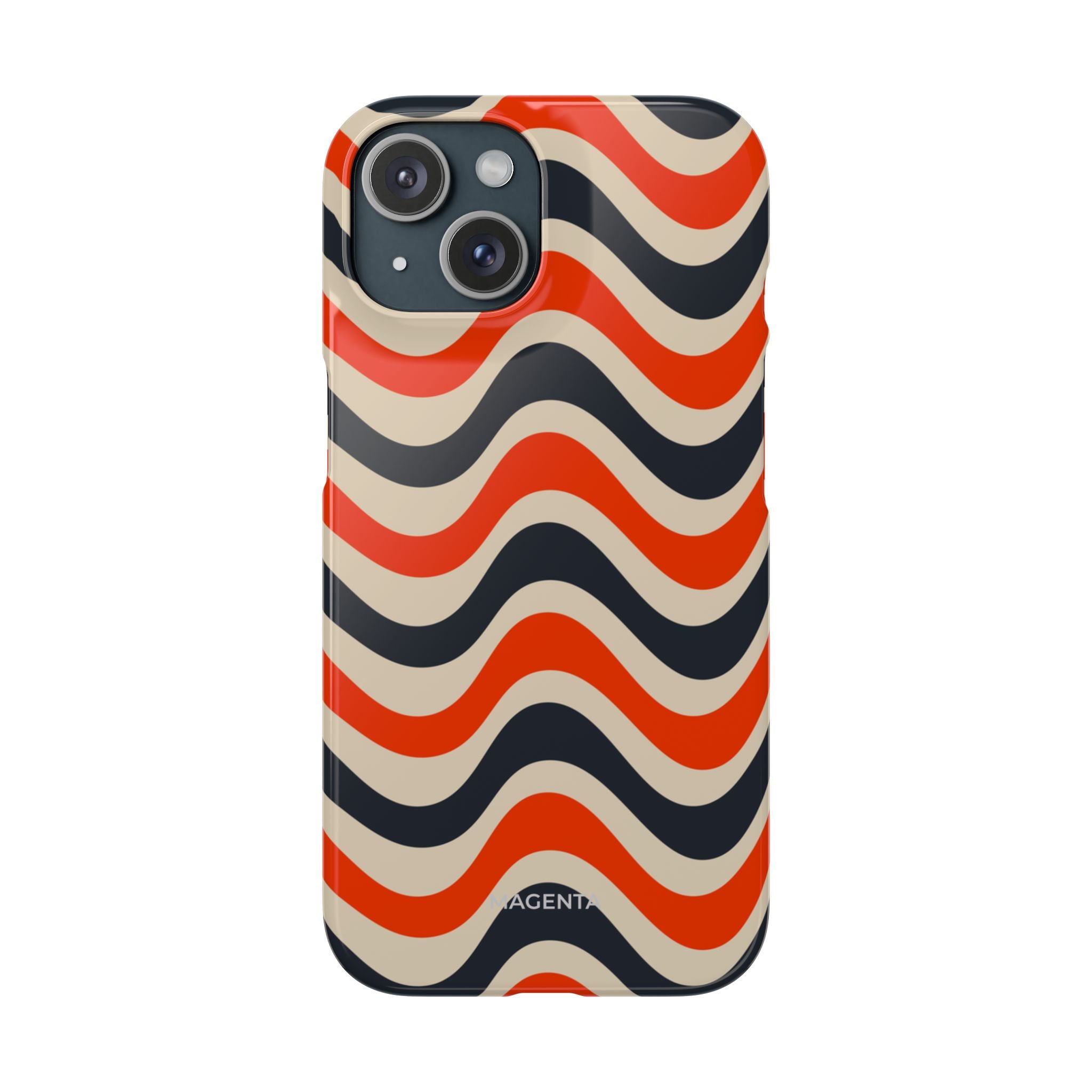 Black & Red Waves Snap Case