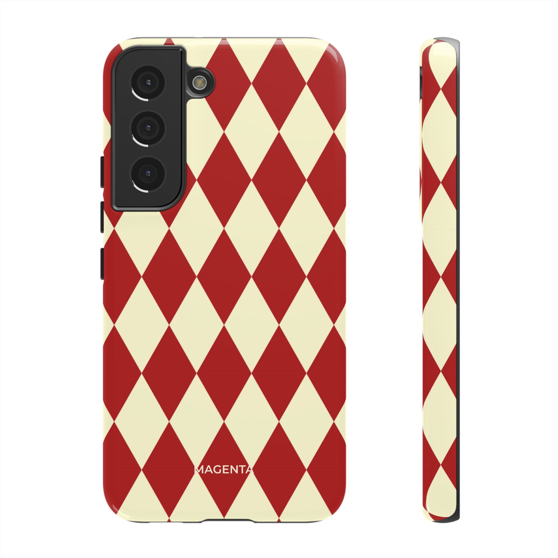 Maroon & Cream Geometric Tough Case
