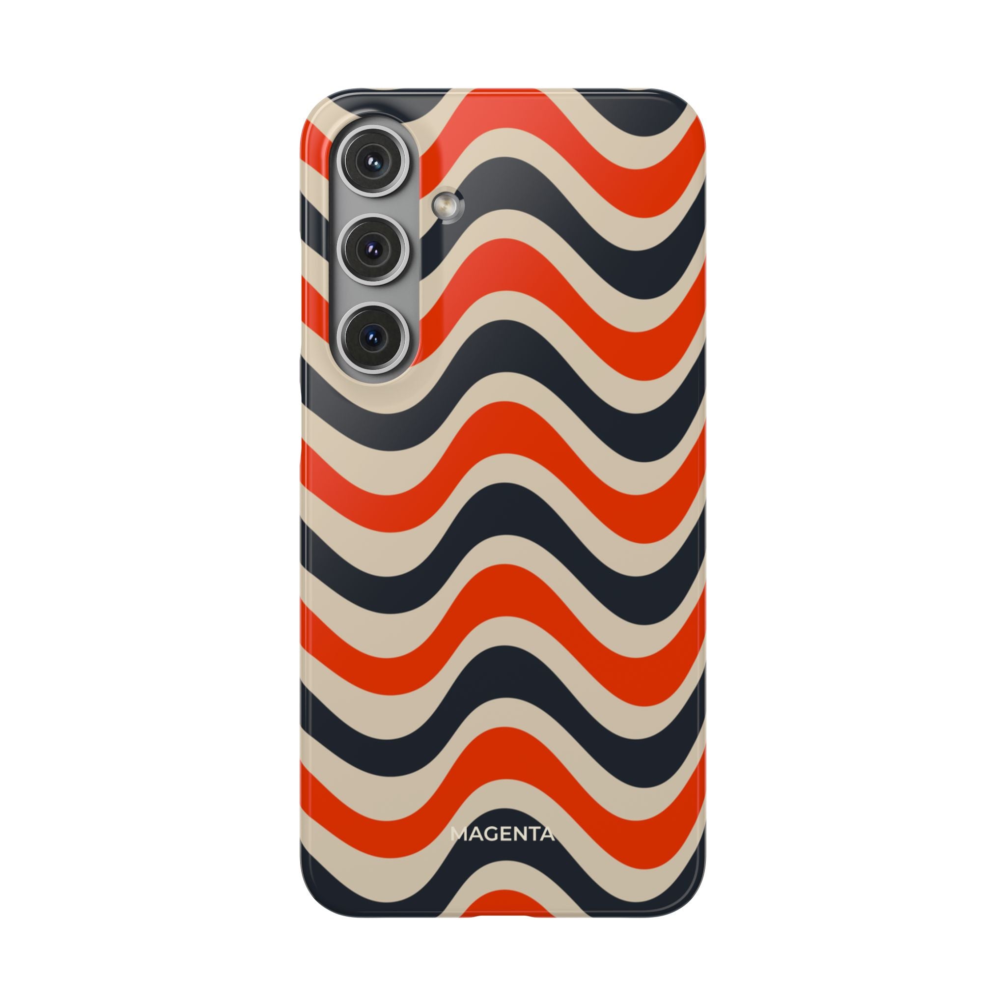 Black & Red Waves Snap Case