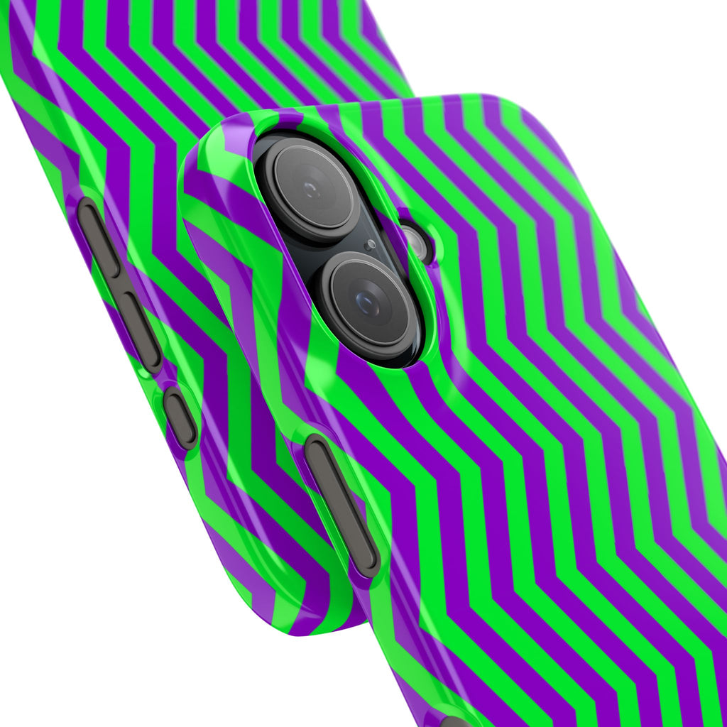 Green Purple Chevron Snap Case