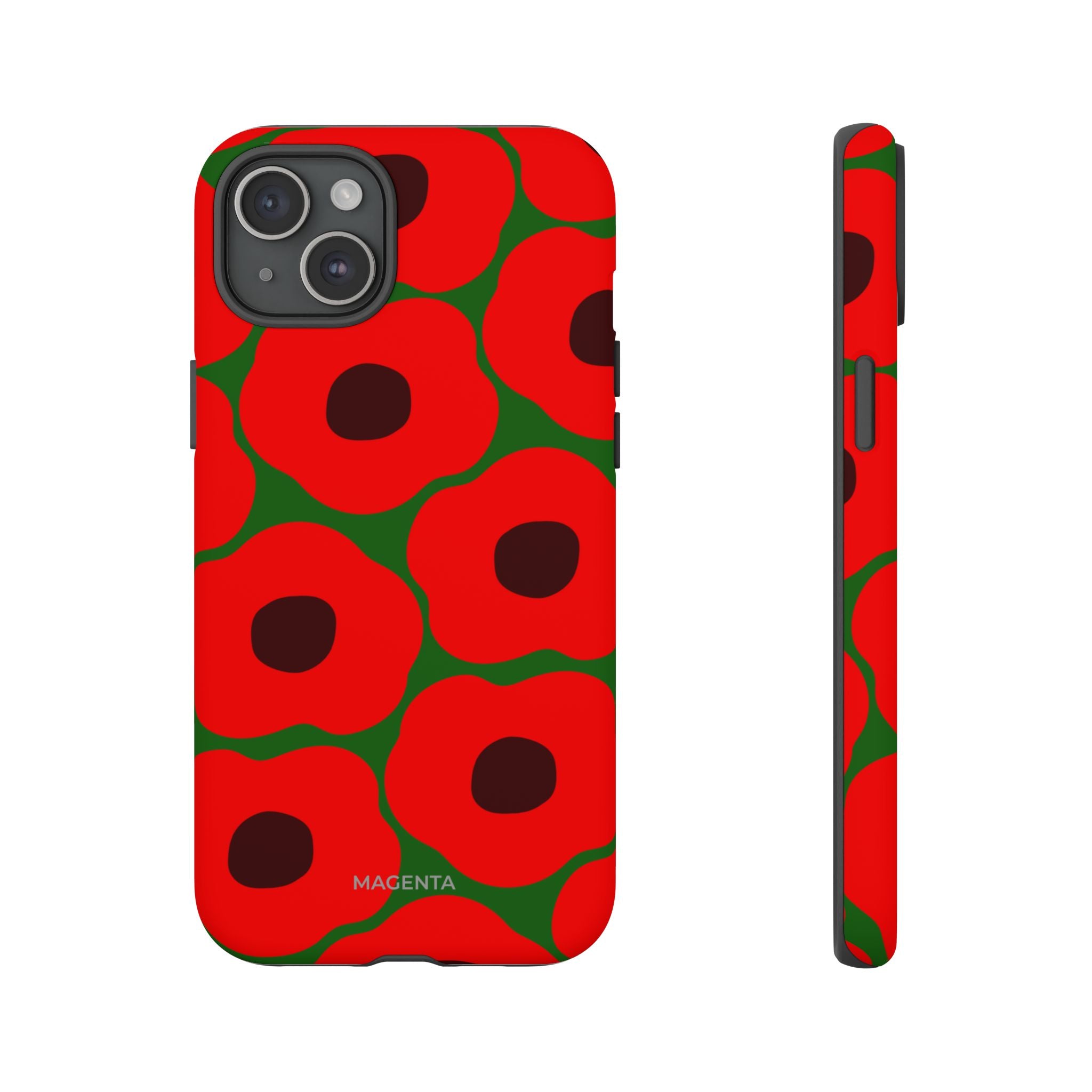 Red Poppy On Deep Green Tough Case