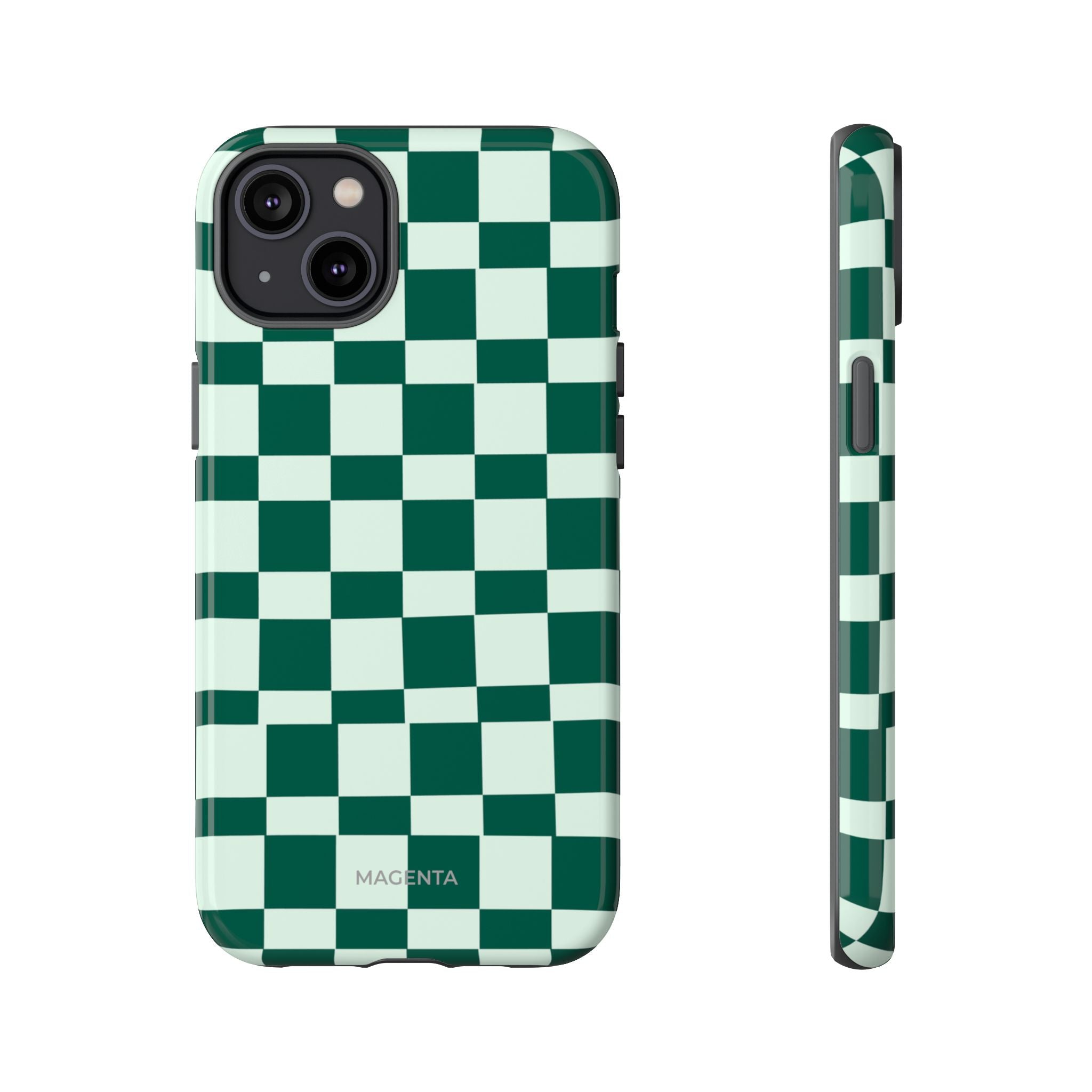 Deep Green Check Tough Case