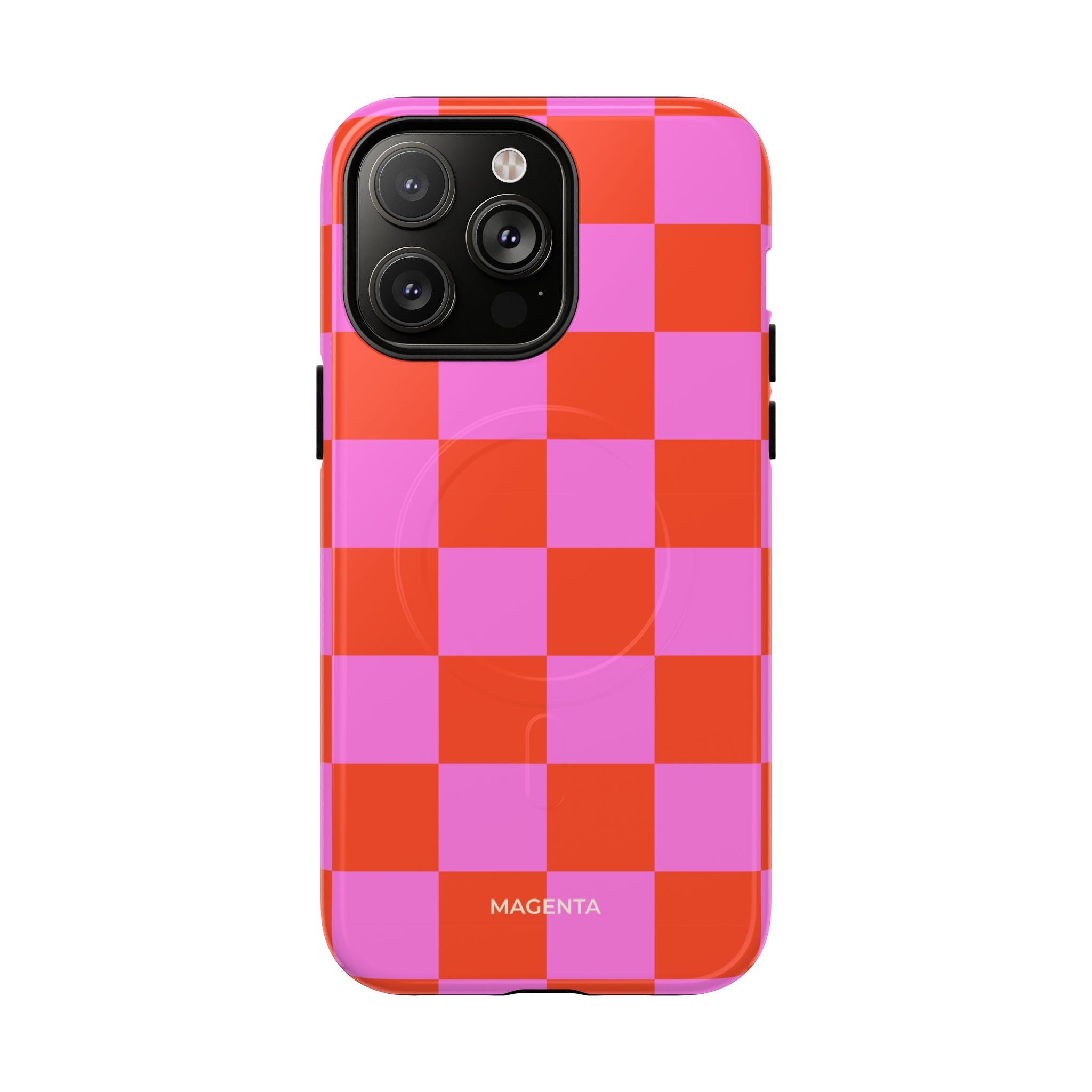 Pink & Orange Checkmate Tough Mag Case
