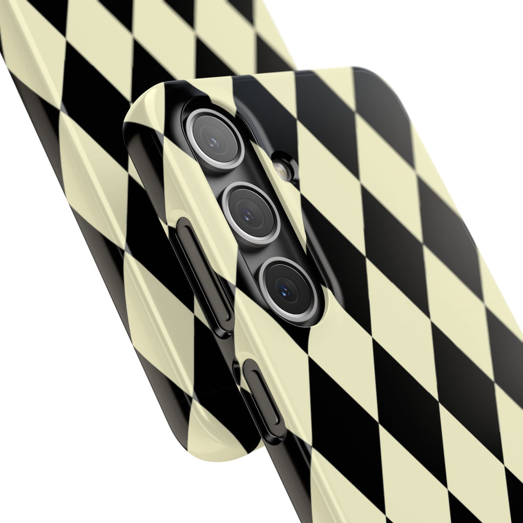 Black & Cream Geometric Snap Case