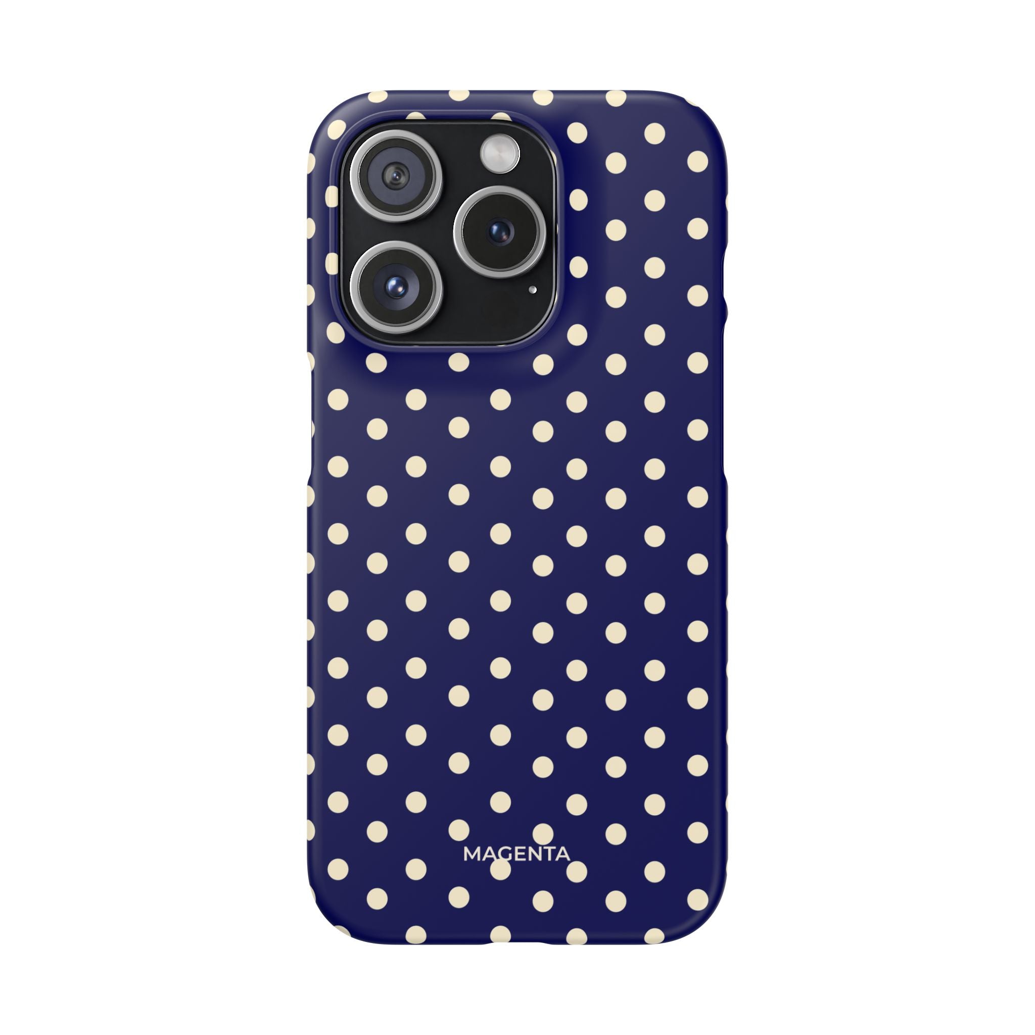 Cream on Navy Polka Dot Snap Case