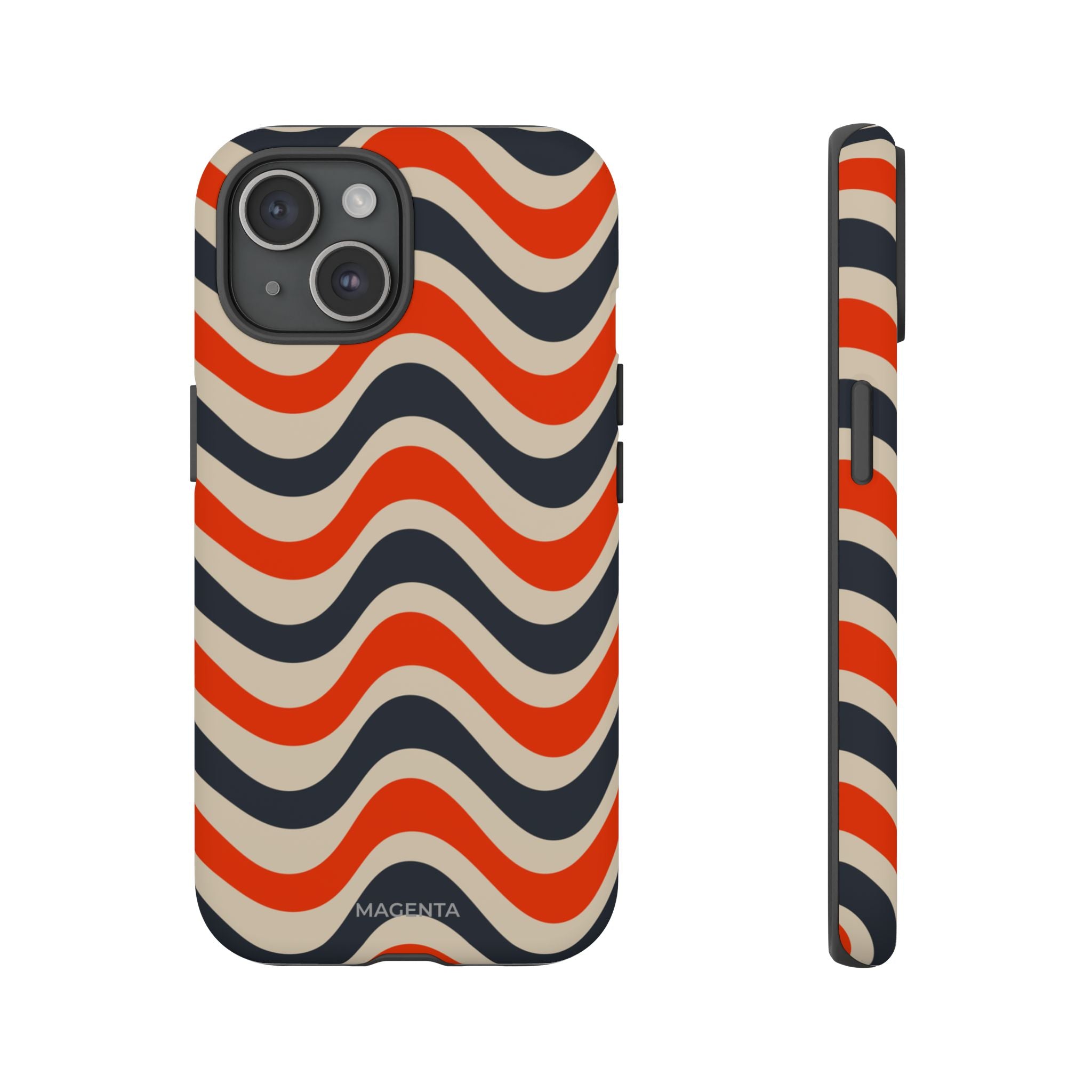 Black & Red Waves Tough Case