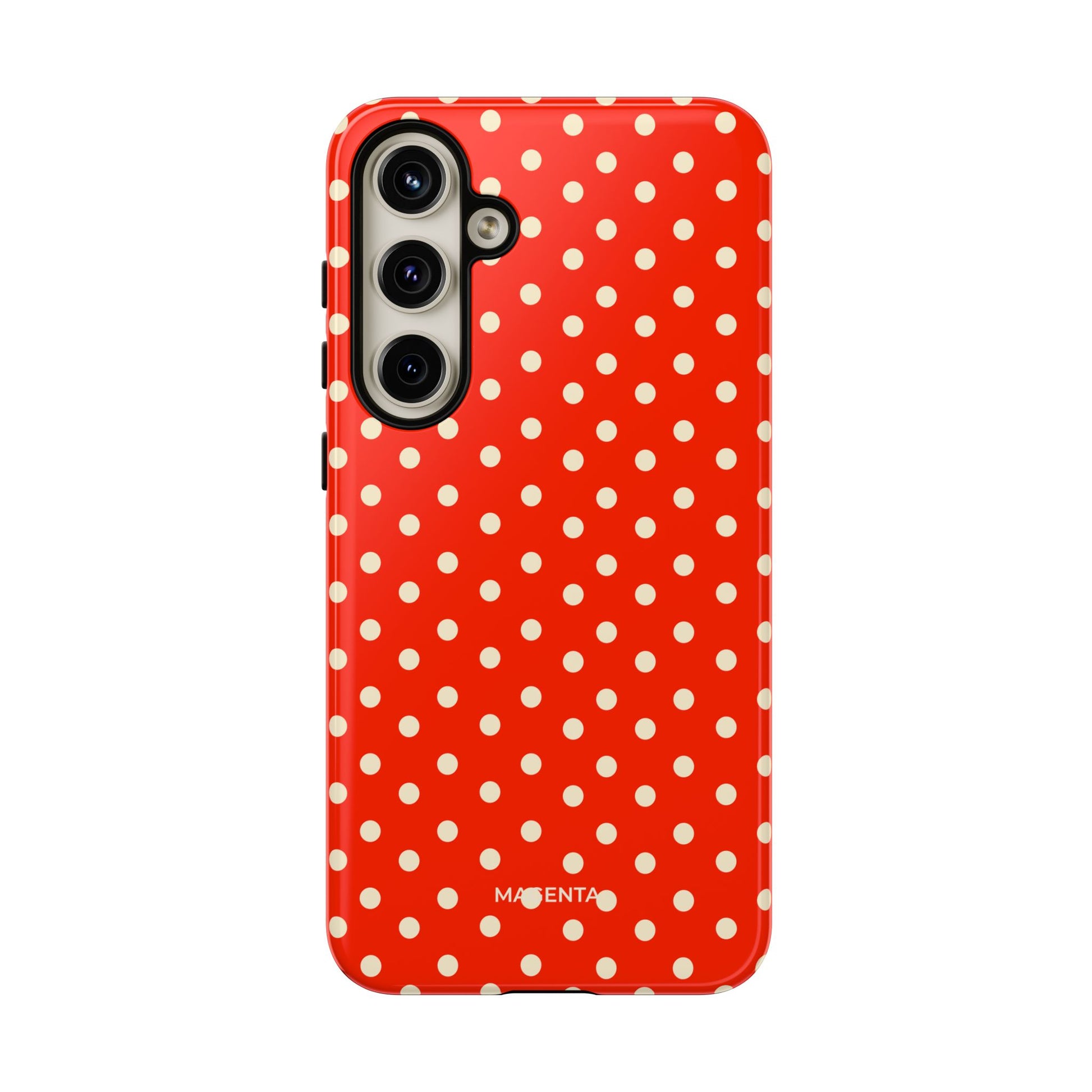 Cream On Scarlet Polka Dot Tough Case