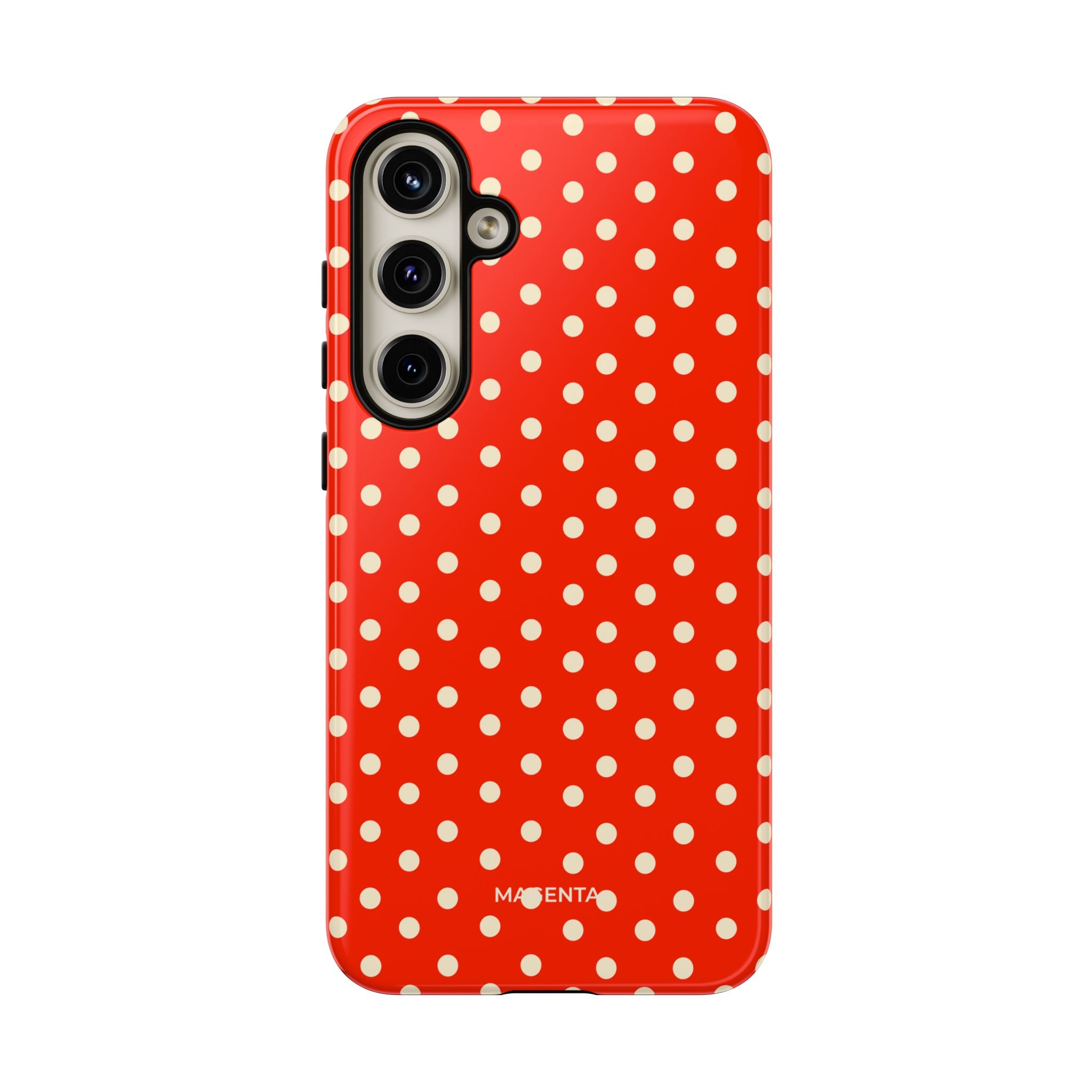 Cream On Scarlet Polka Dot Tough Case