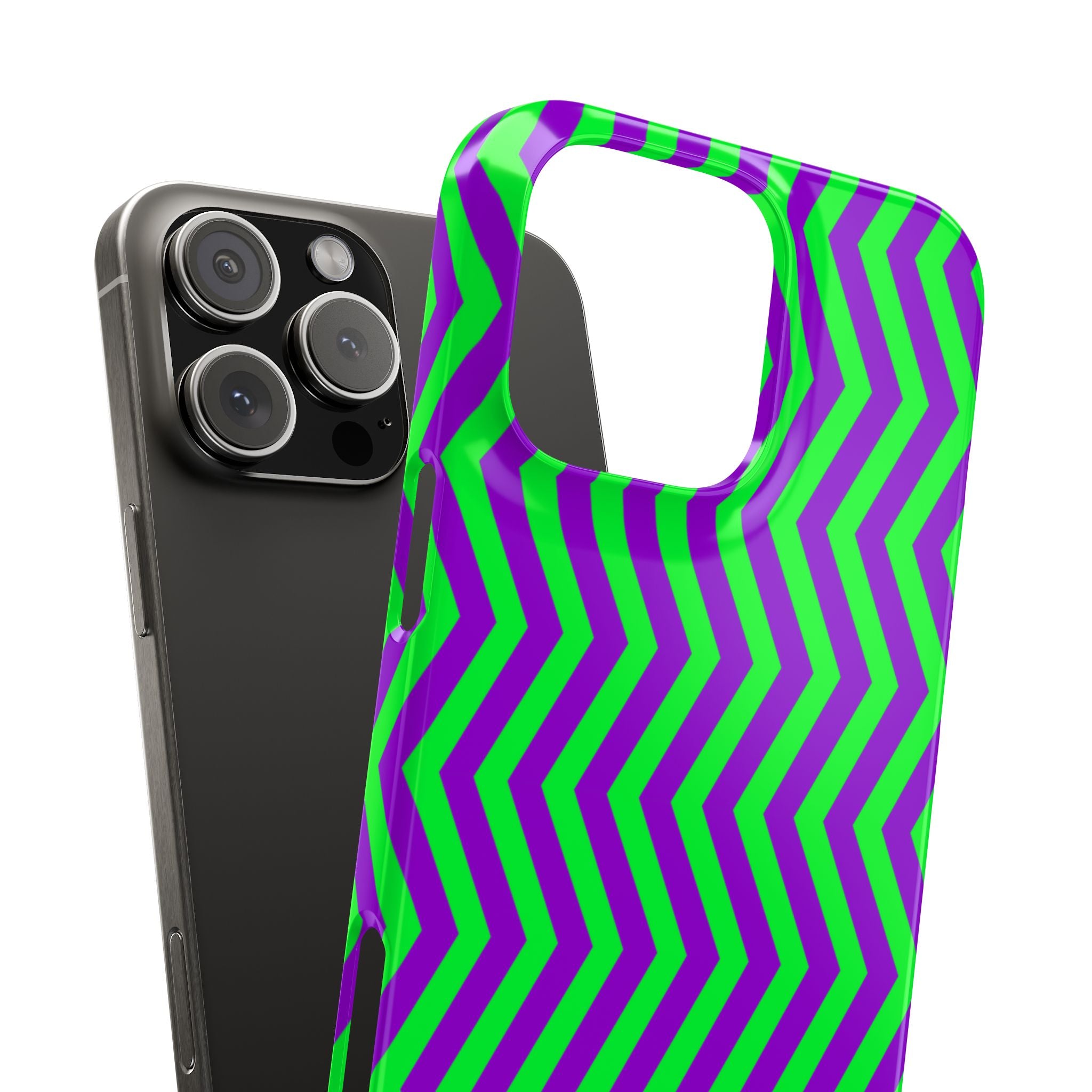 Green Purple Chevron Snap Case