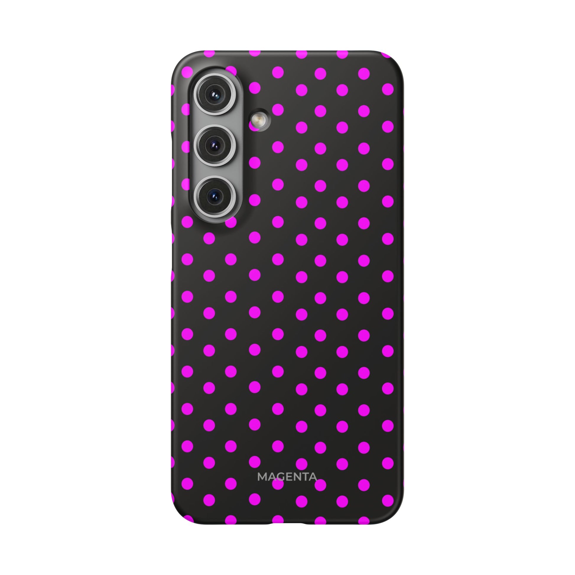 Magenta On Black Polka Dot Snap Case