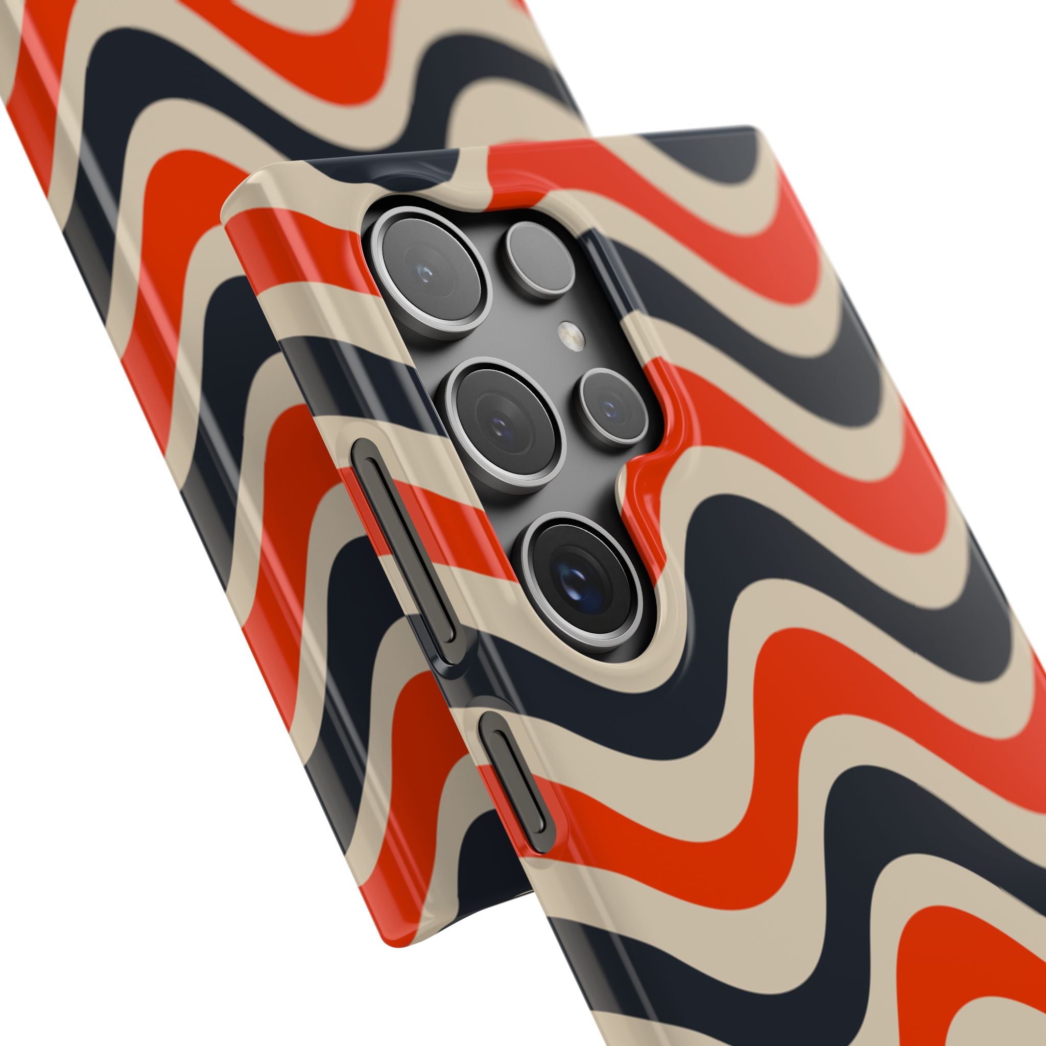 Black & Red Waves Snap Case