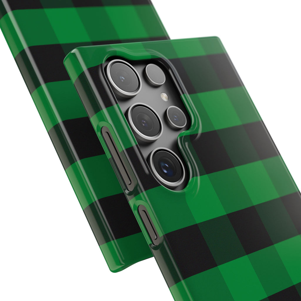 Green Plaid Snap Case