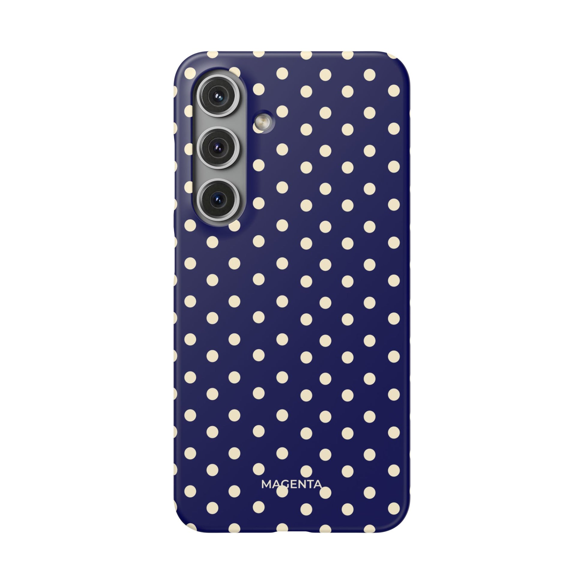 Cream On Navy Polka Dot Snap Case