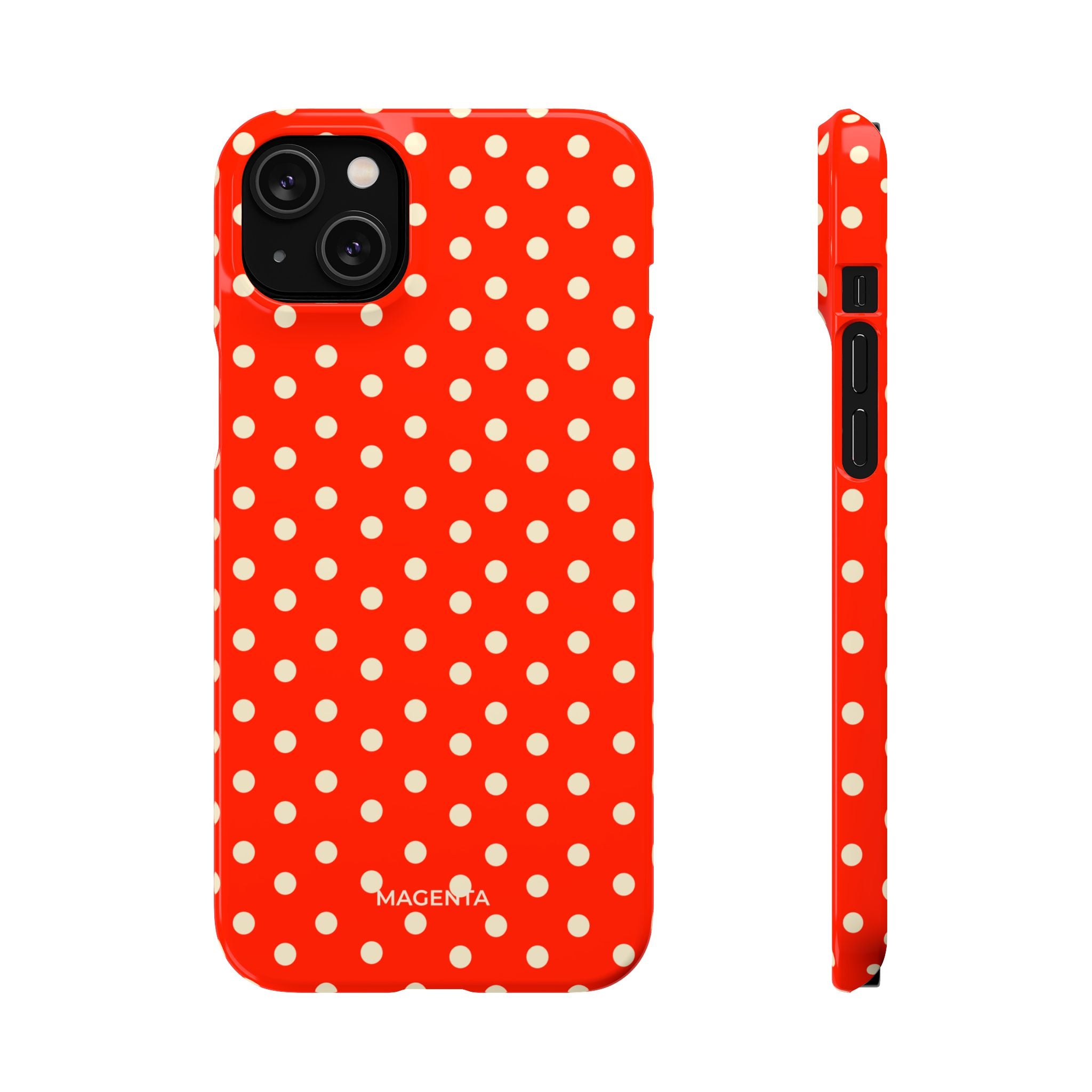 Cream on Scarlet Polka Dot Snap Case