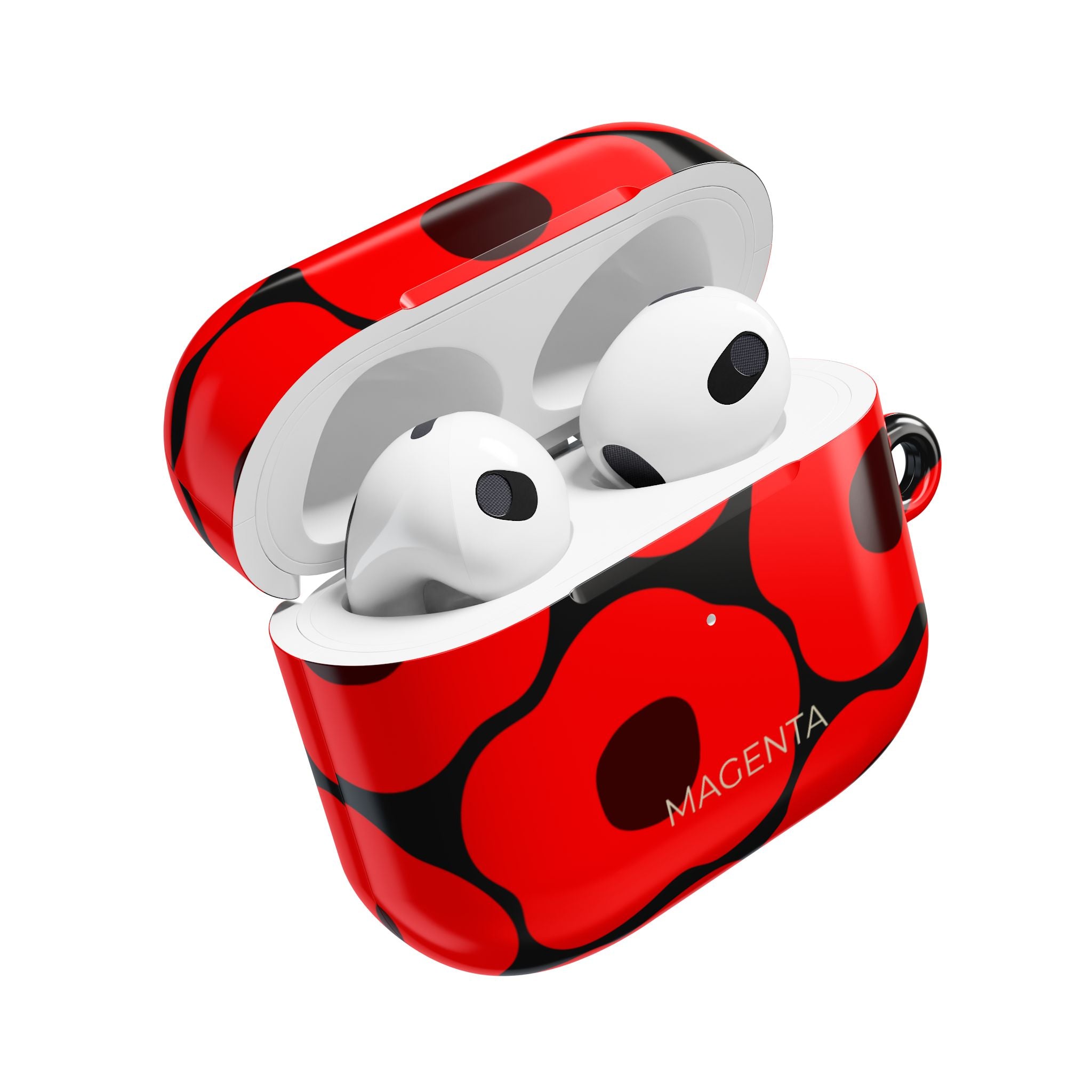 Red Poppy On Black AirPods Gen 3 Case