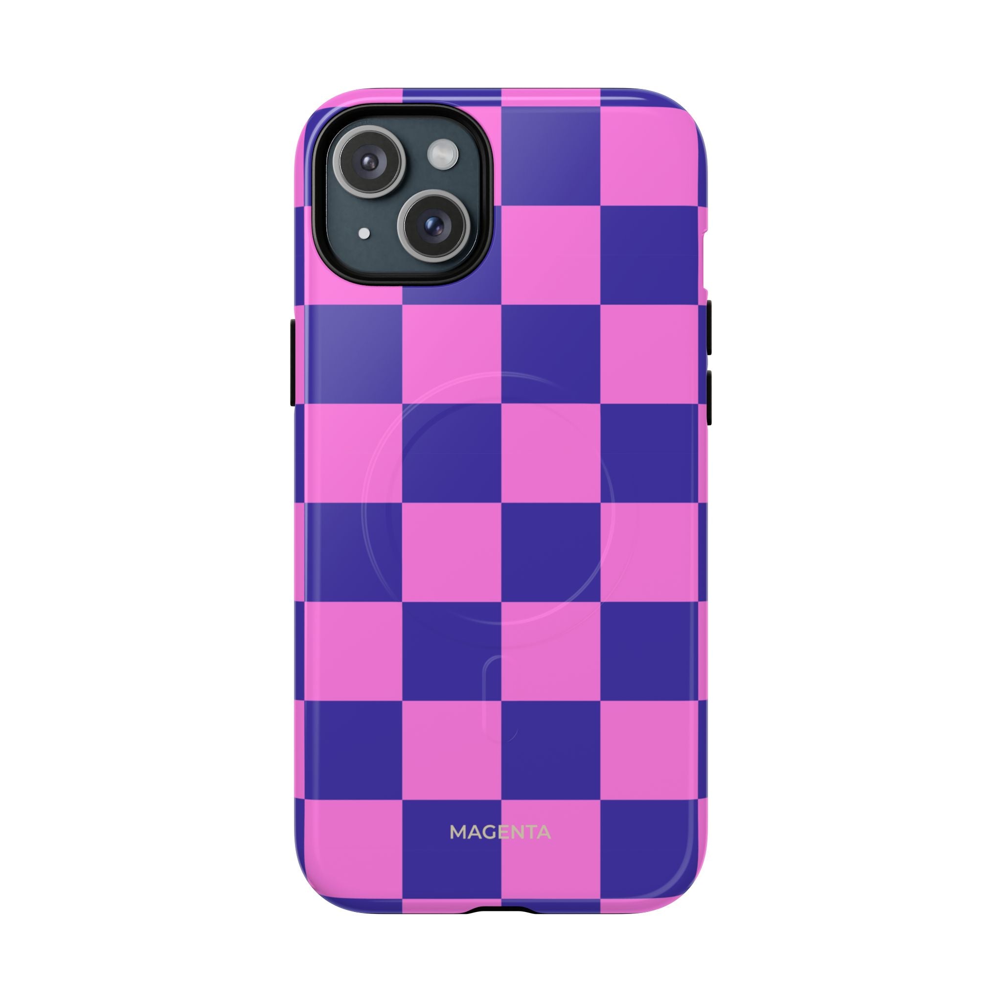 Pink & Blue Checkmate Tough Mag Case