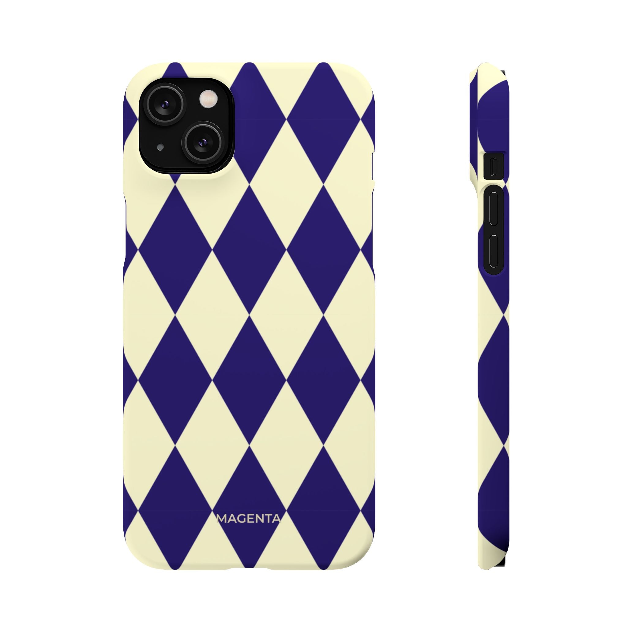 Navy & Cream Geometric Snap Case