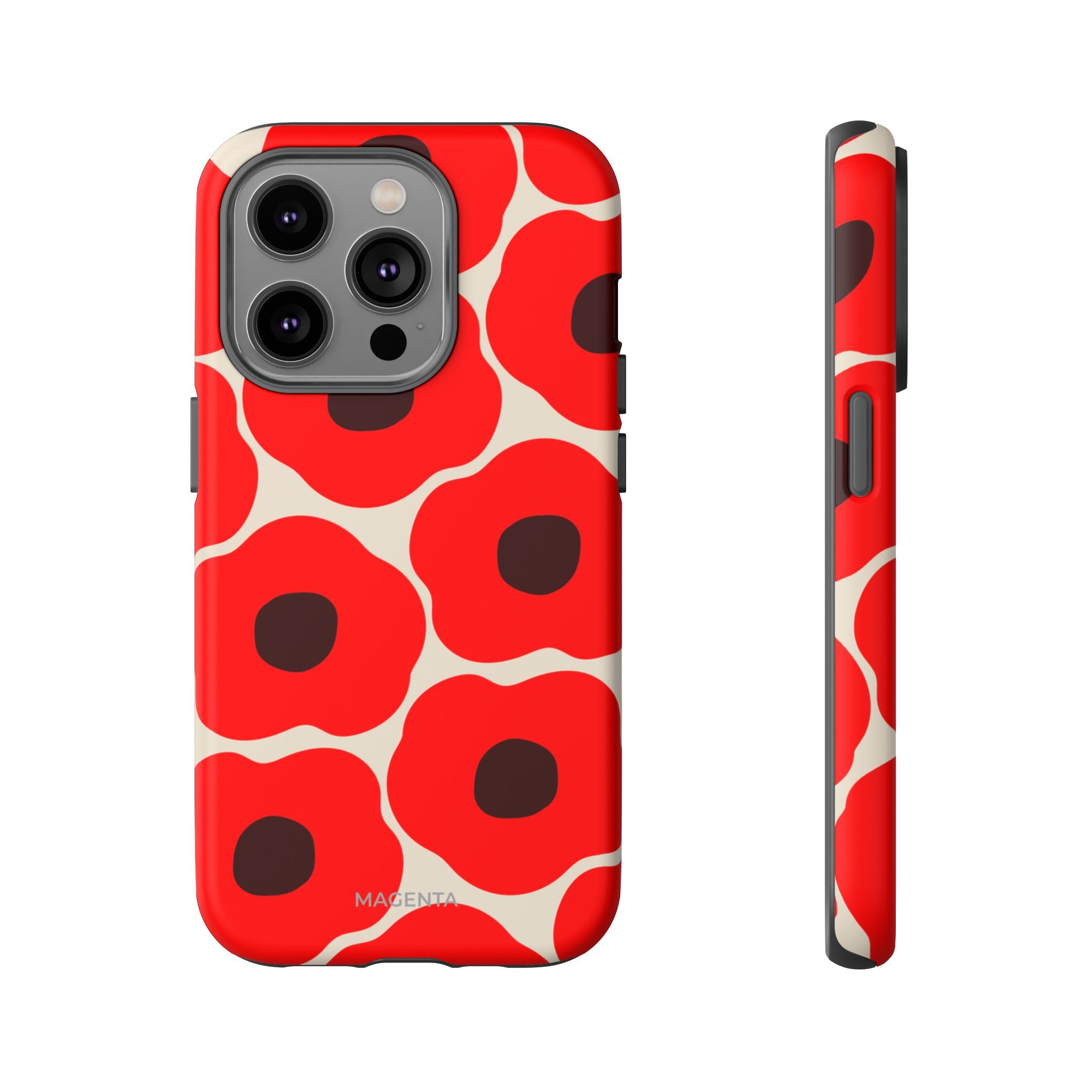 Red Poppy On Cream Tough Case